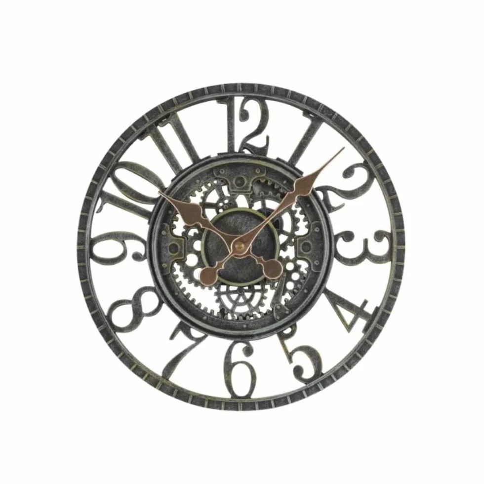 Marco Paul Reloj de pared grande exterior resistente al agua cuarzo pilas redondo retro
