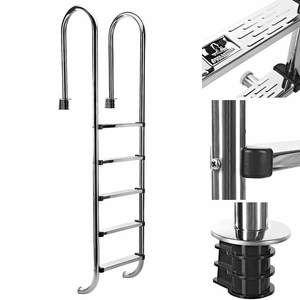 Melko Escalera Piscina 5 Niveles Acero Inoxidable V2 Gris