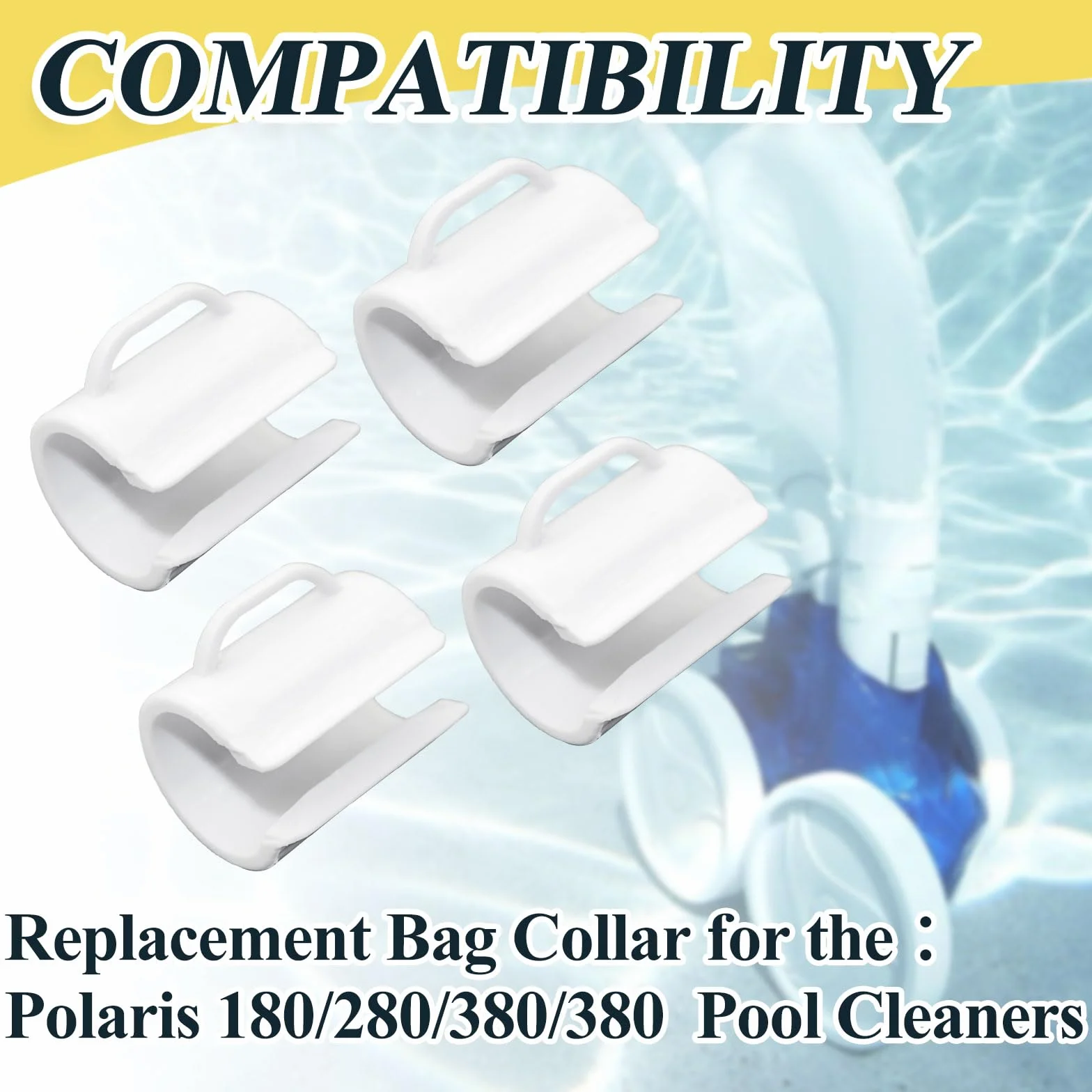 4 collares de repuesto para bolsas de limpieza de piscinas 9-100-1018 para 180 280 360 380