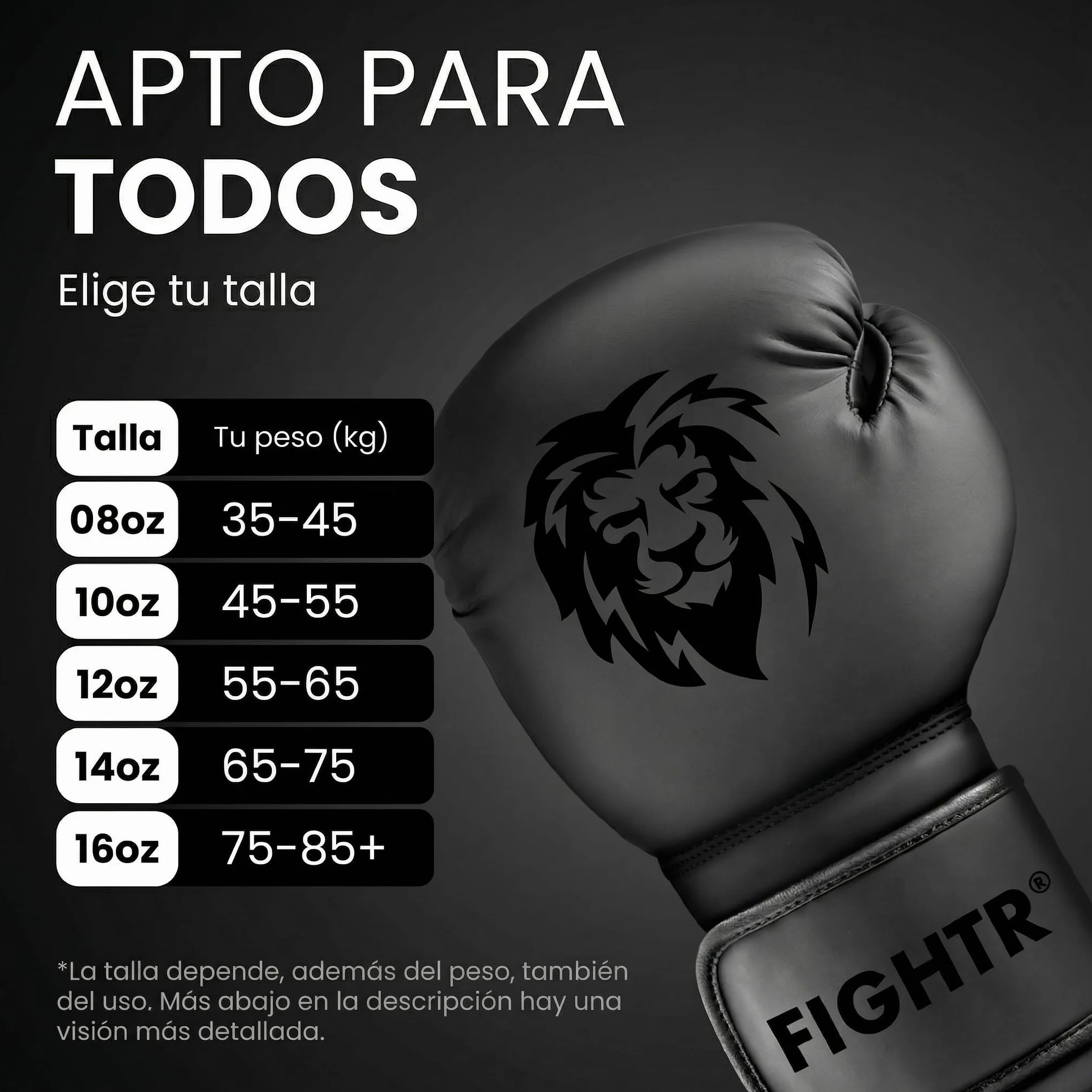 FIGHTR® Guantes de Boxeo 8-16 oz para Boxeo MMA Muay Thai Kickboxing con Bolsa de Transporte