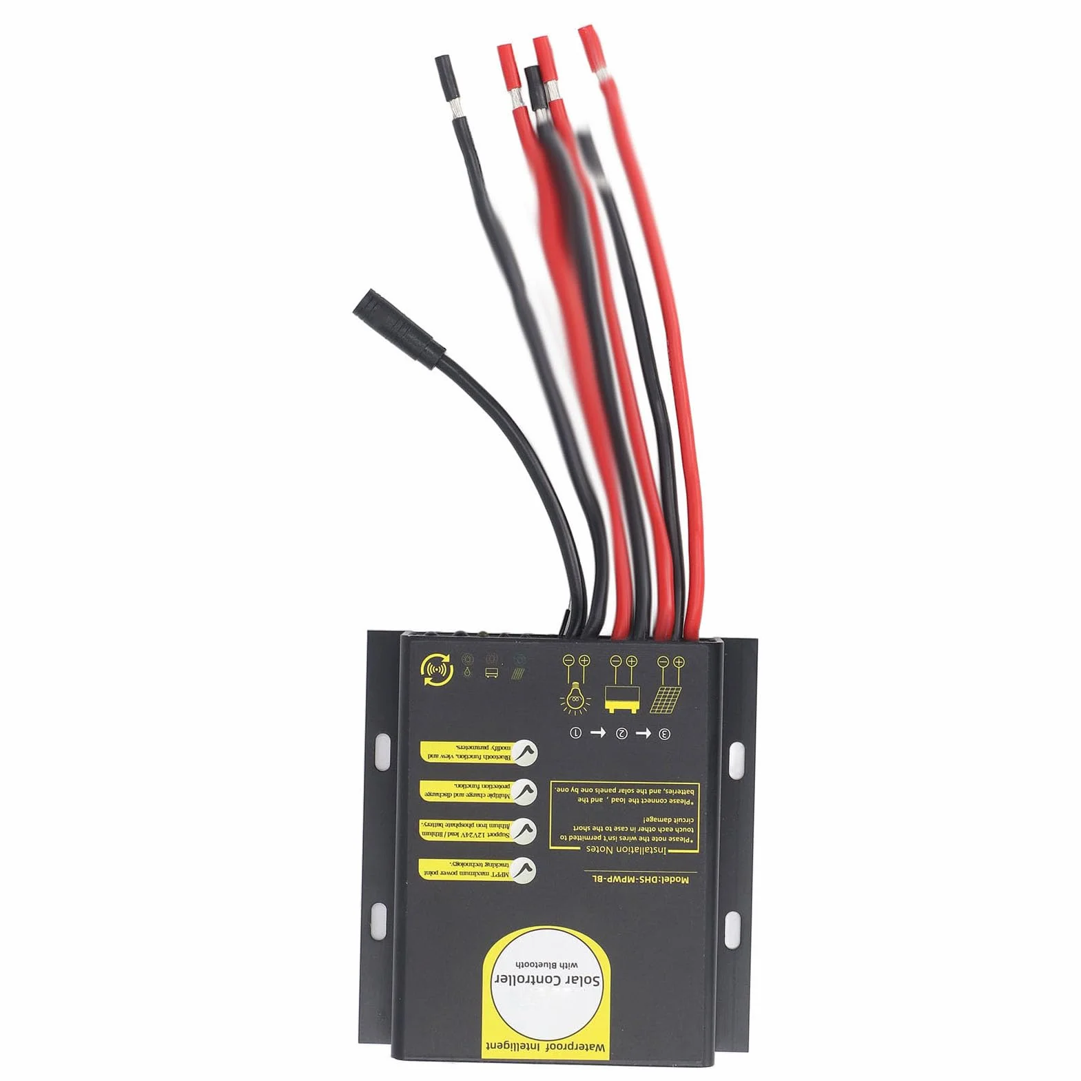 Controlador de Carga Solar MPPT, Regulador de Panel Solar Bluetooth de 12 V 24 V 20 A con Monitoreo en Tiempo Real de Aplicación, para Universal de Batería de Litio, Ideal para Energía