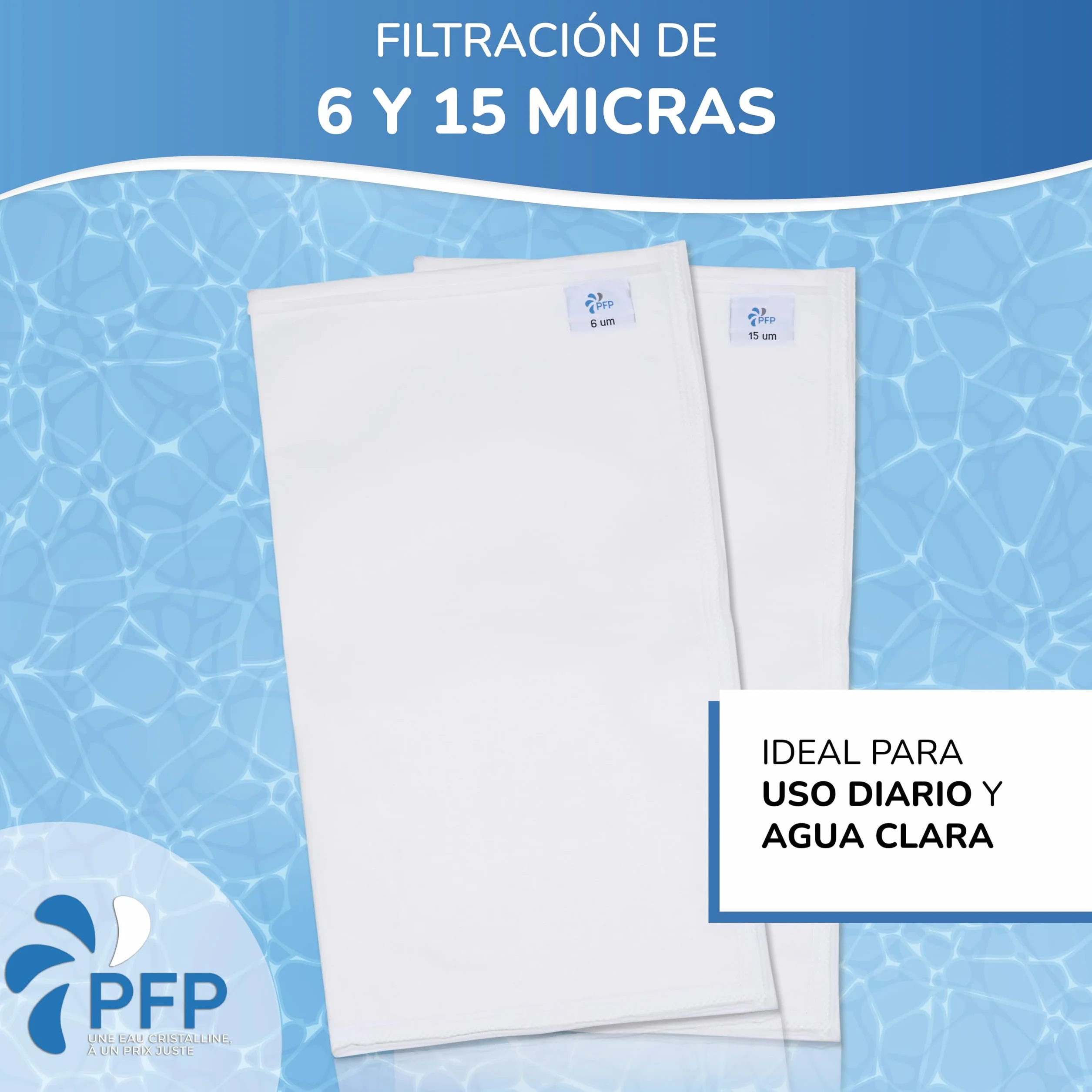 Bolsa filtrante para piscinas Desjoyaux 6 y 15 micras