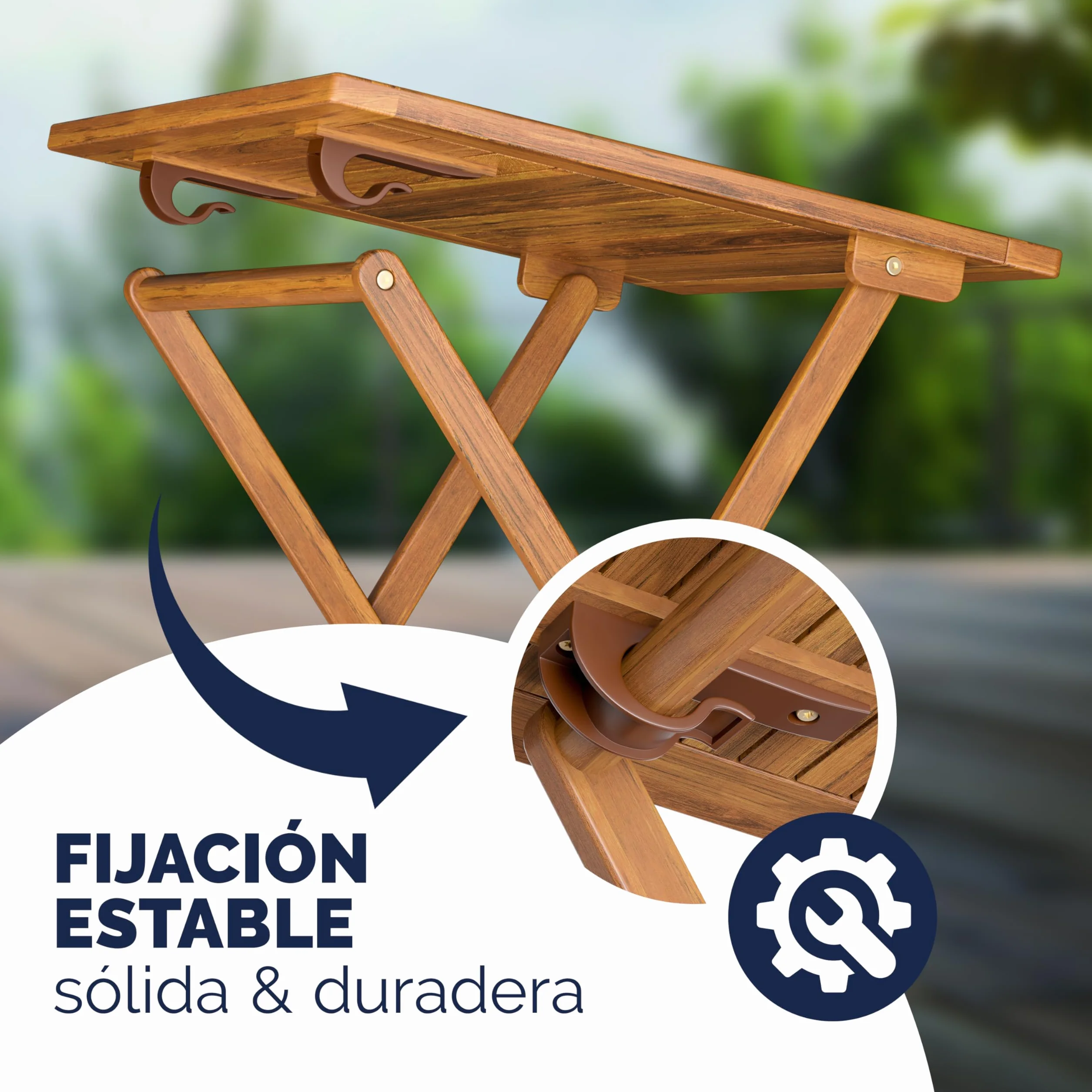 Casaria Set de Mesa y 2 Sillas Plegables Madera, Juego Bistró Compacto Jardín