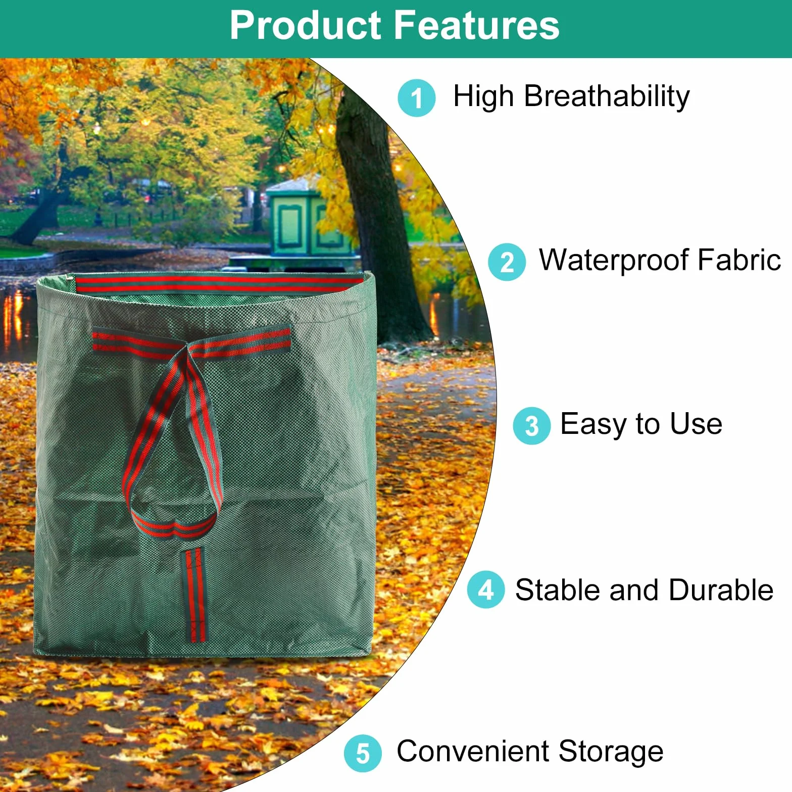 DAWRIS Sacos de Jardín 150 L, Bolsa plegable para residuos verdes con guantes