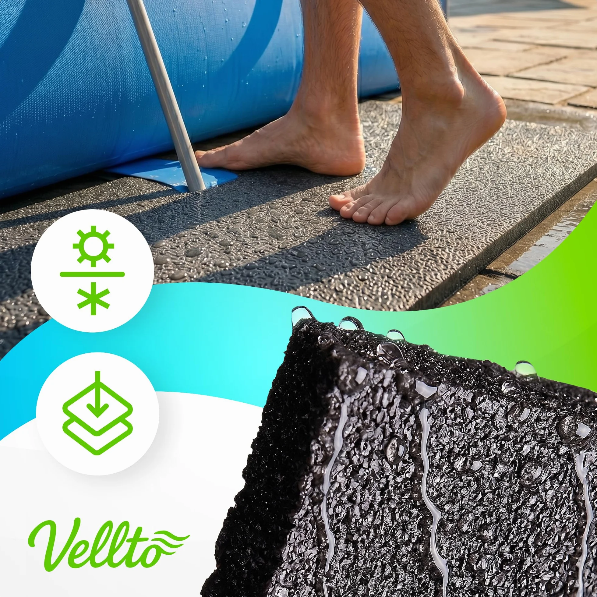 Alfombra Protectora Suelo Impermeable Espuma Gruesa 10 mm 15 m Piscina Jardín Robusto