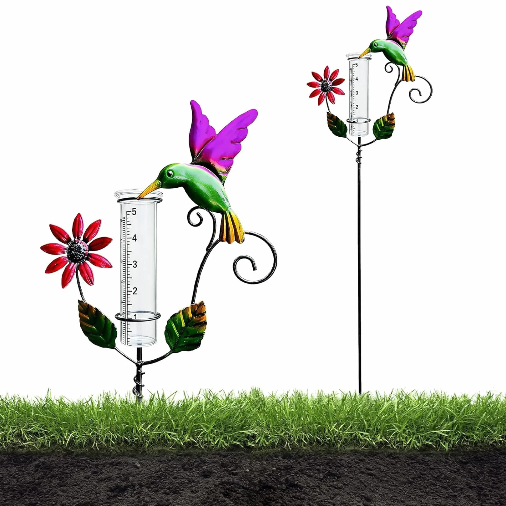 Pluviómetro para jardín Resistente a heladas con Soporte metálico