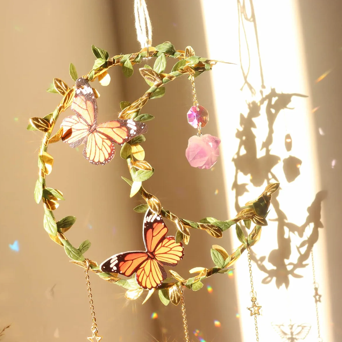 Atrapasoles Cristal Luna Suncatcher Colgante Ventana Jardín