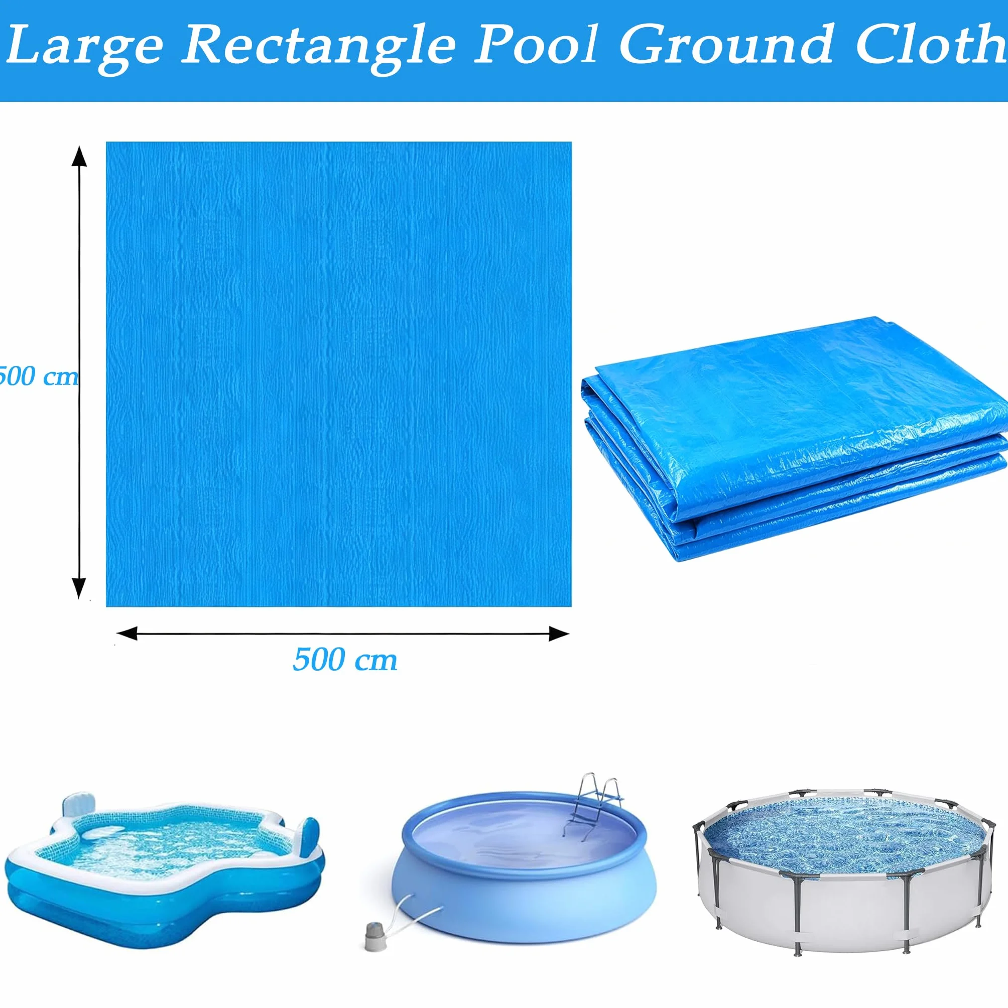 Almohadilla de Revestimiento de Piscina 5m Paños Rectangulares Impermeable a Prueba de Polvo