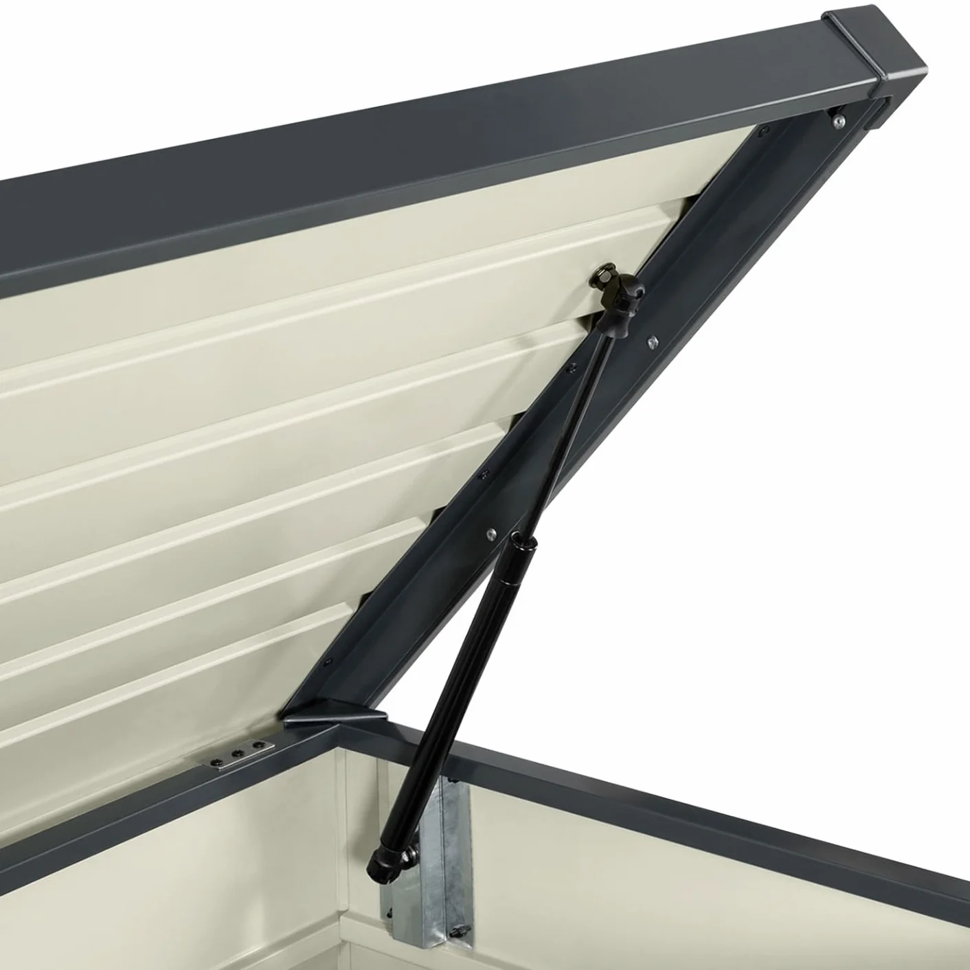 Caja de almacenamiento metal con cerradura 600 L 165x70x63 cm gris antracita