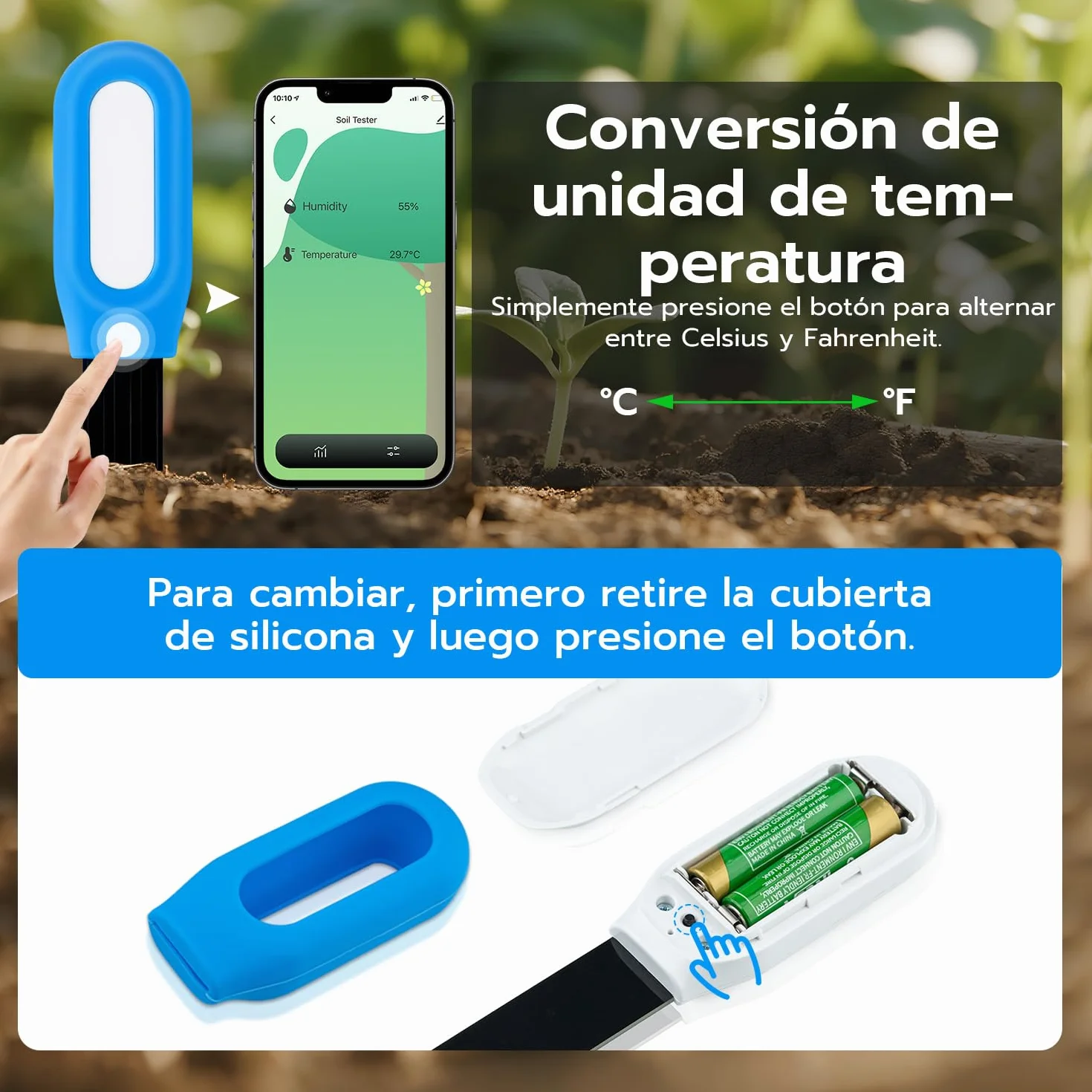 Sensor de humedad del suelo Zigbee, Higrómetro Inteligente Planta, Monitor de Temperatura del Aire