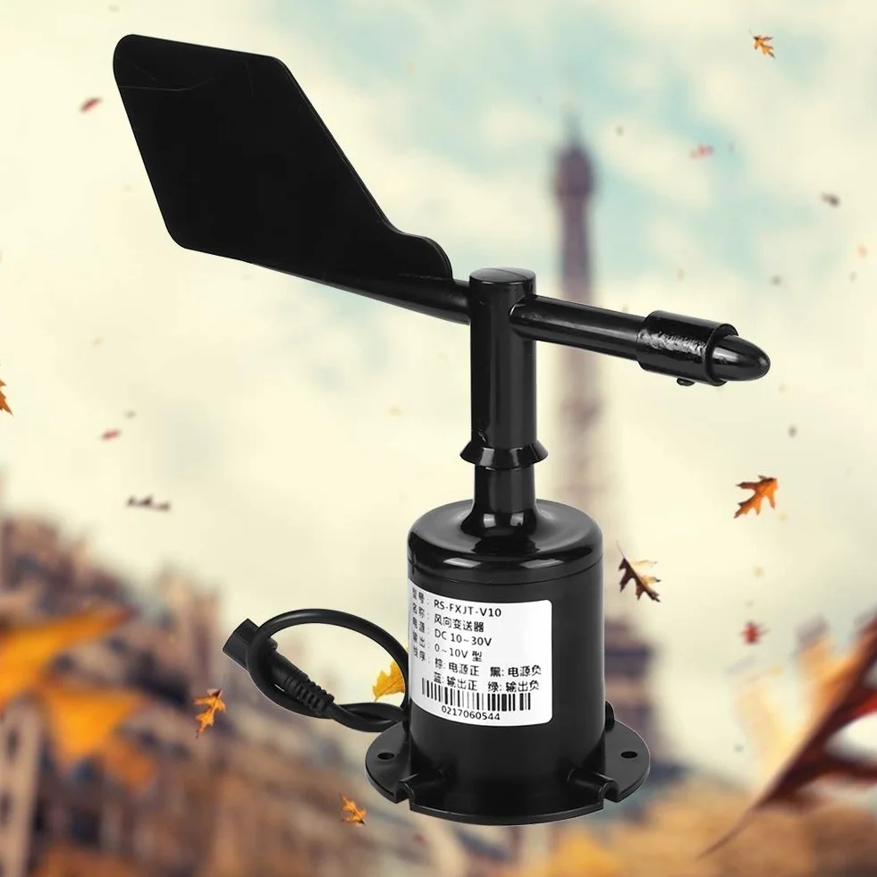 Fdit Sensor de Velocidad del Viento 0-10 V Ligero Medición Dirección 8 Indicaciones