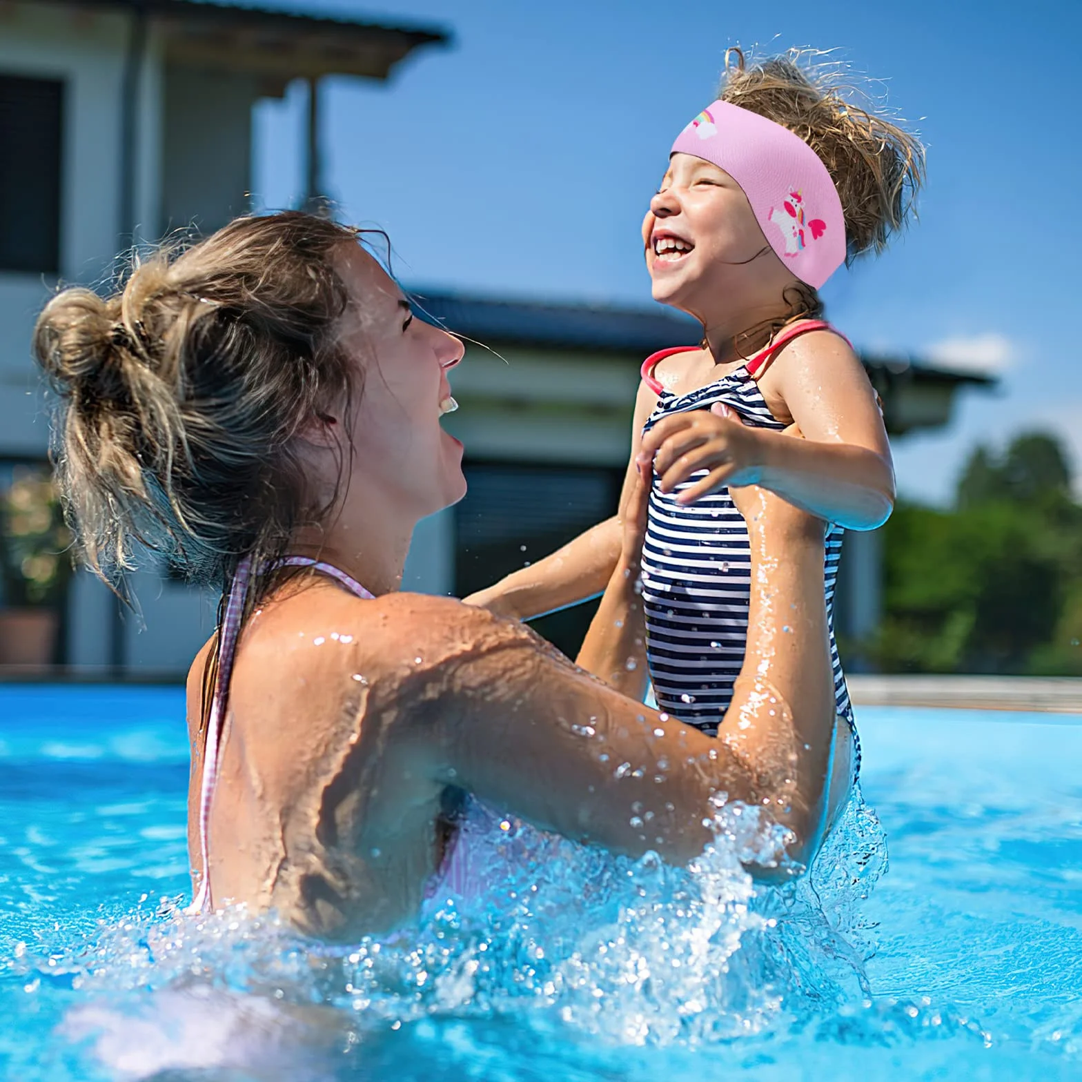 HeySplash Banda para Cabeza de Natación de Neopreno para Niños, Diadema Ajustable Antideslizante para Surf Buceo
