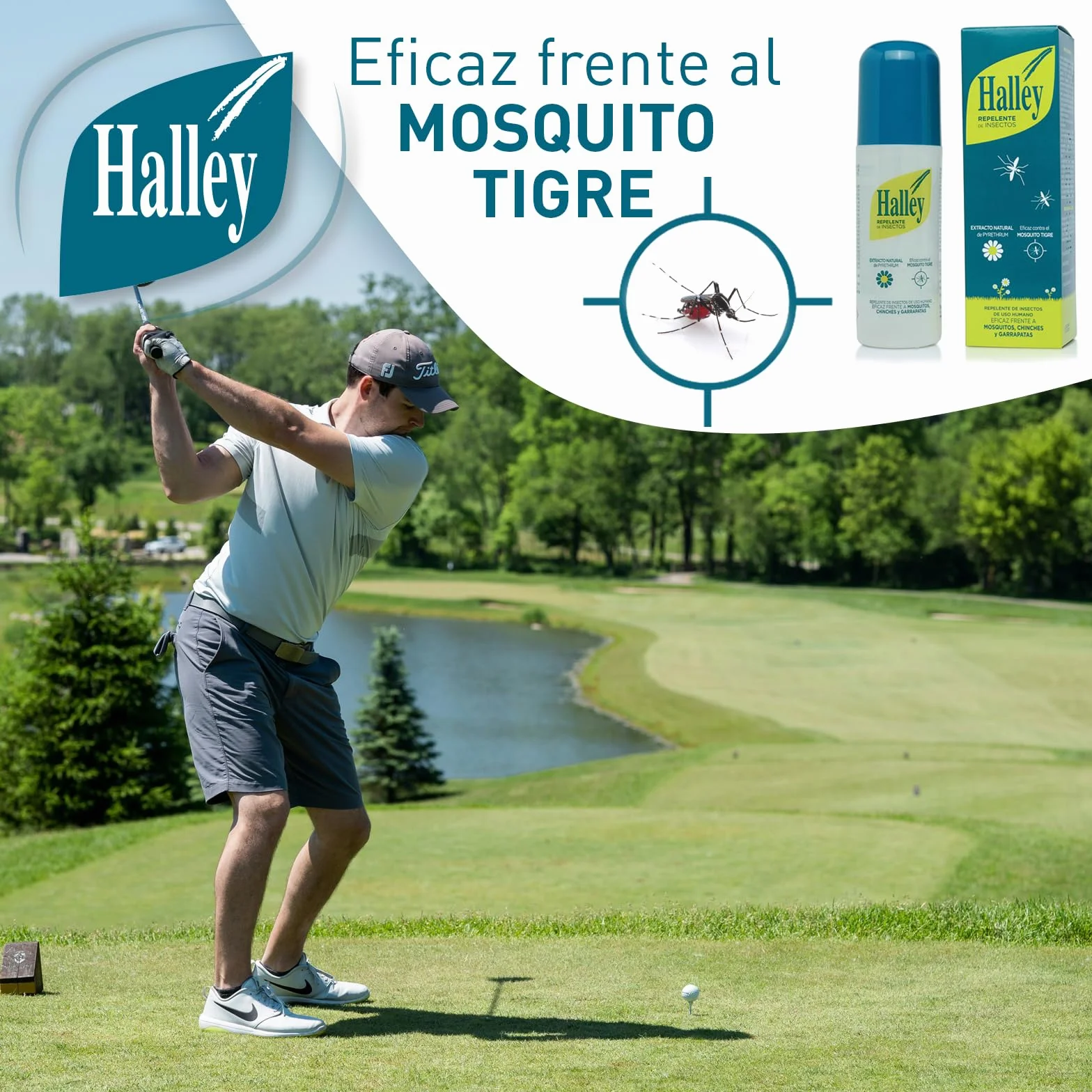 HALLEY Repelente de Insectos 150ml Protección Mosquitos Garrapatas 96% Natural 3 Años+