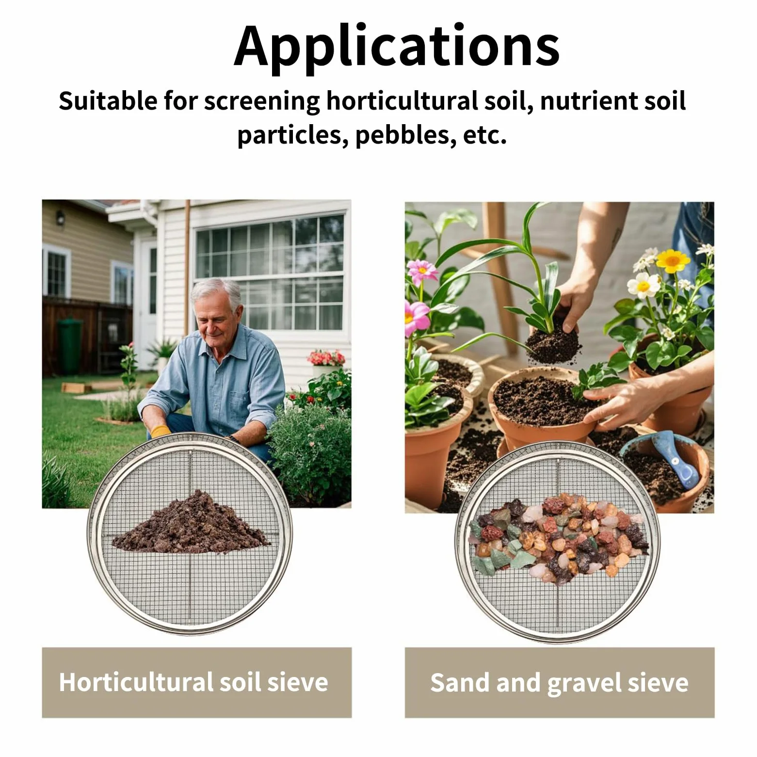 Tamizador De Compost Fácil Instalación Liberación Rápida Criba de Jardín | Criba de Tierra para Grava Serrín Vermicompost Hierba