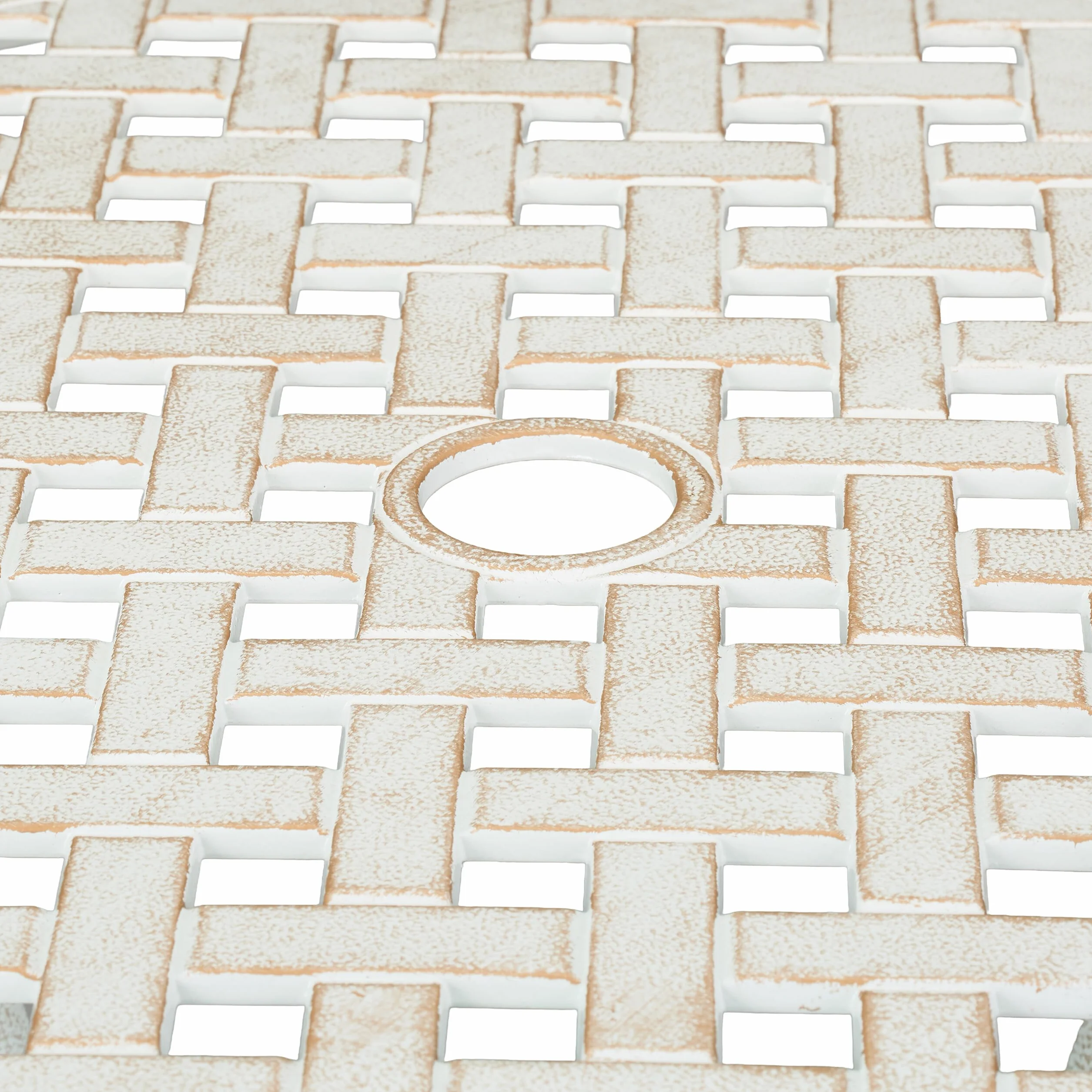 Relaxdays Conjunto Jardín Exterior Mesa y Sillas Terraza Aluminio Fundido Blanco Bronce