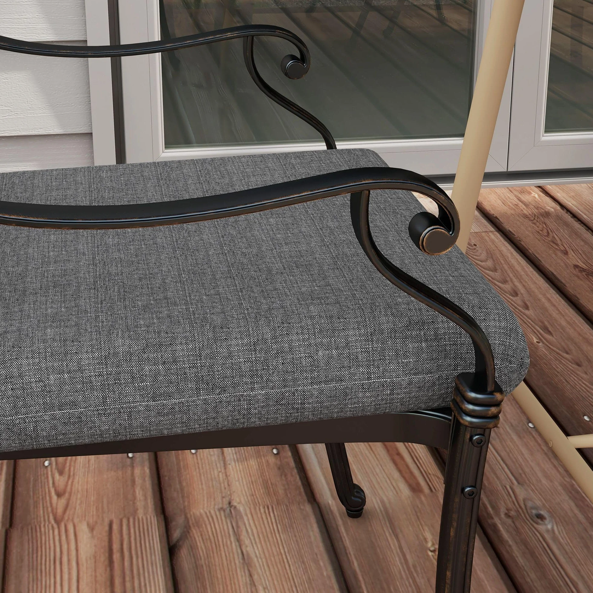 Outsunny Conjunto de Cojines para Sillas de Comedor 47x47x7 cm Juego de 4 Piezas Impermeable Protección UV 50+ Gris