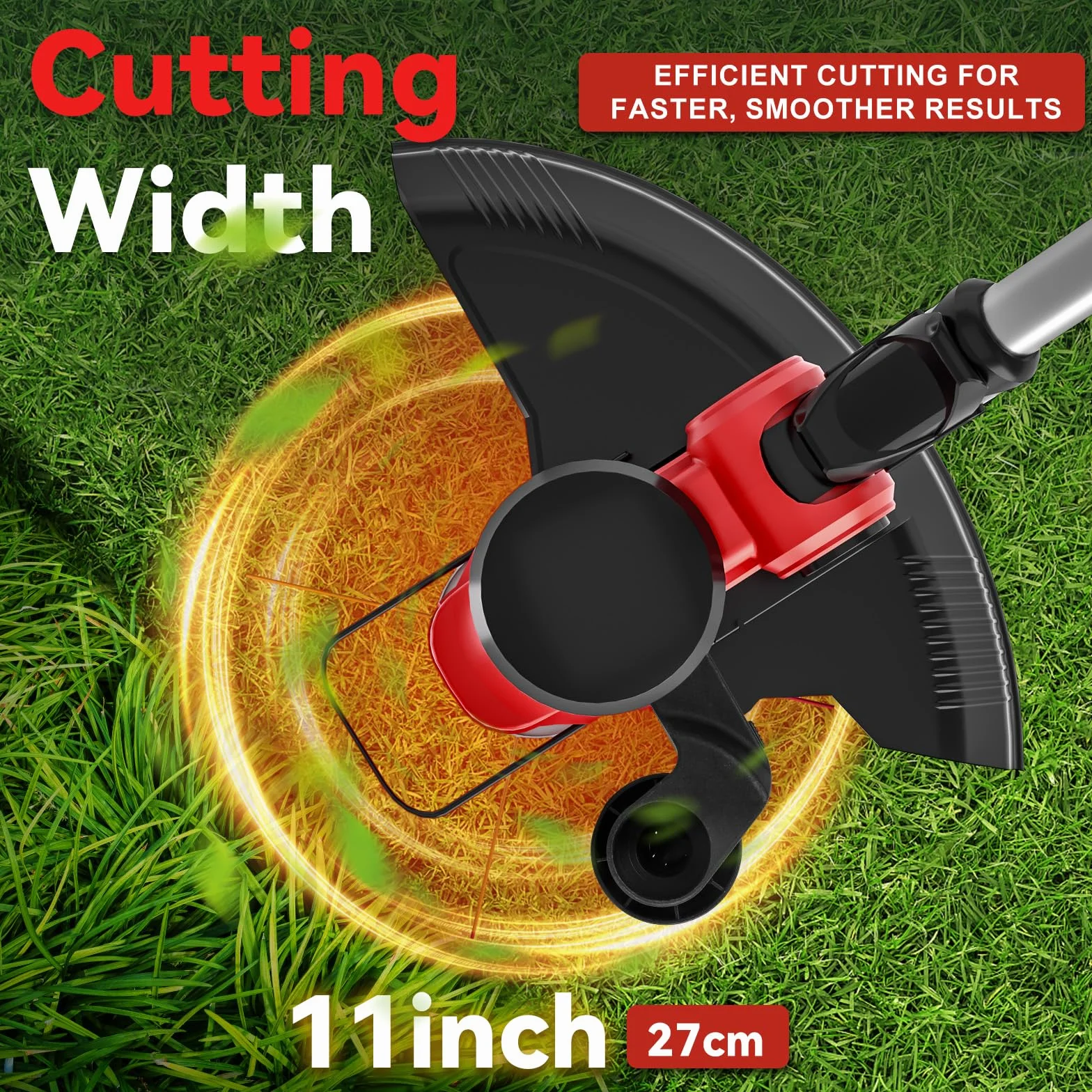 Desbrozadora Inalámbrica Plegable para Milwaukee 18V (sin Batería) | Cortabordes eléctrico sin escobillas, indicador de batería, cabezal giratorio 75° y mango giratorio 90°, para jardín