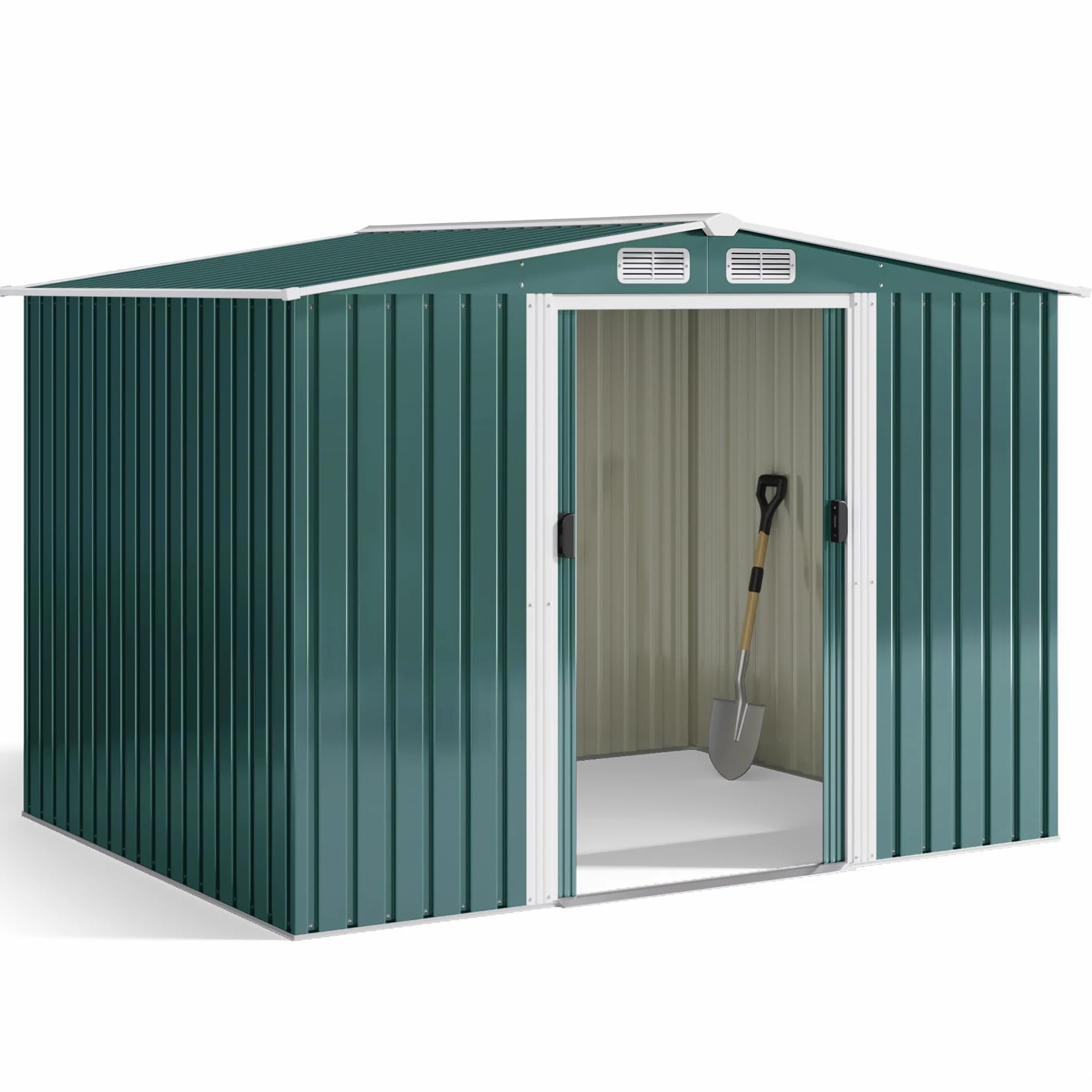 Xbro Caseta Jardín Exterior Metálico 247x193x179 cm con Ventilación Verde