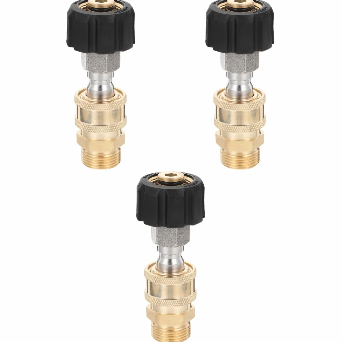 Happyyami 3juegos Adaptador Rápido De Manguera De Alta Presión Hidrolavadoras Conector De Latón para Limpieza De Coches y Jardines Fácil Instalación y Uso