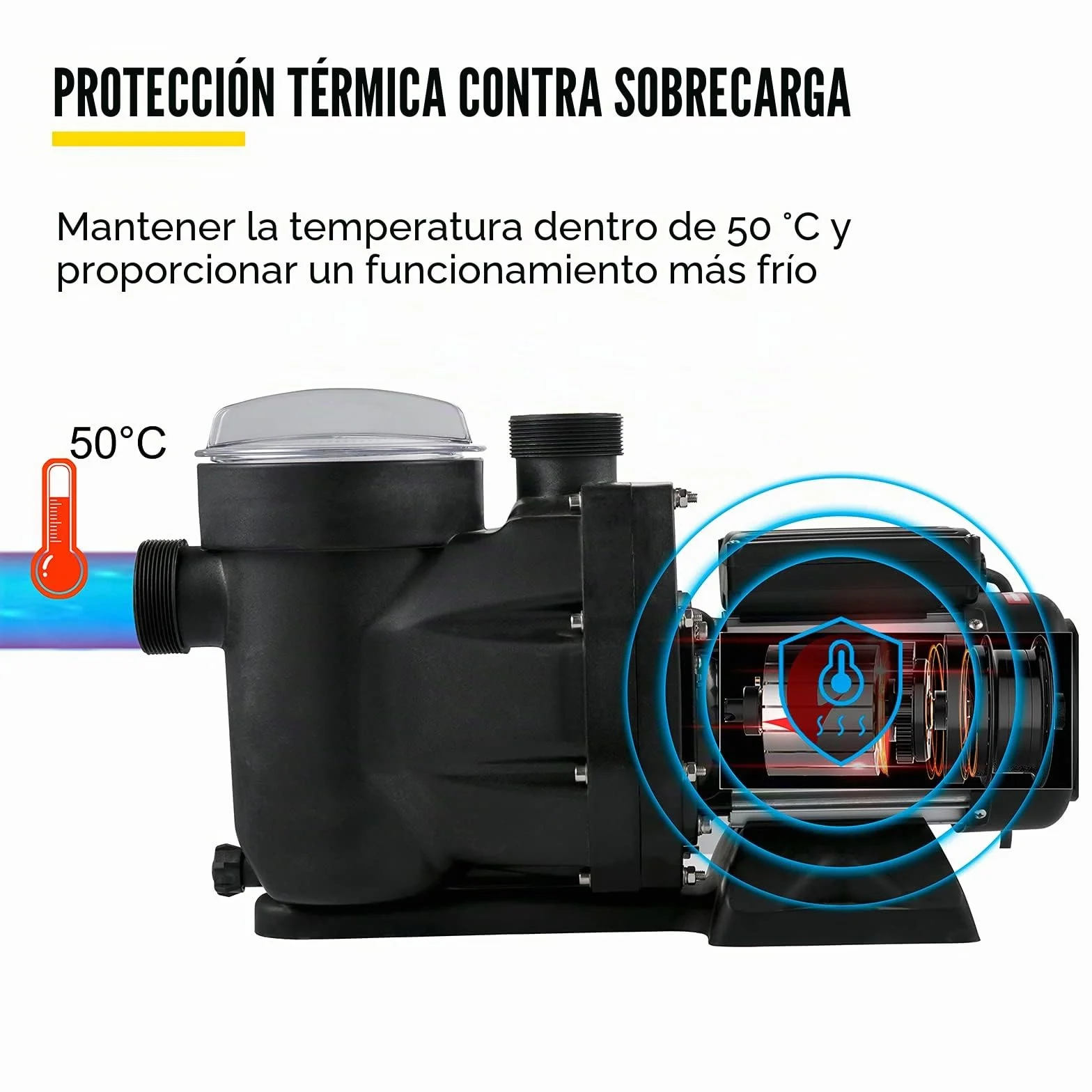 VEVOR Bomba para Piscina 750W 19.200 L/h 230V 50Hz 3450 RPM