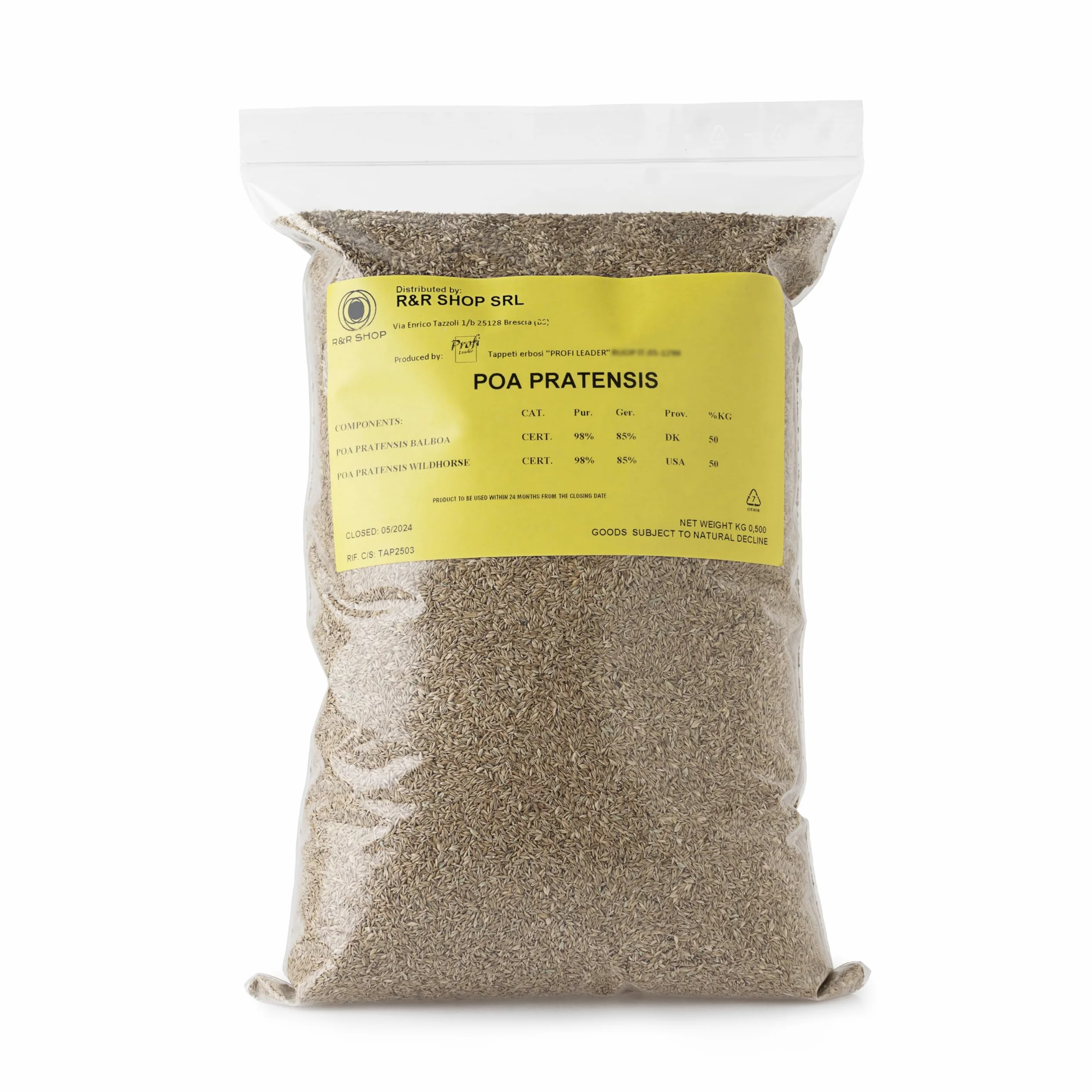 Semillas para Césped Poa Pratensis Autoregenerantes Resistentes 500gr 20mq