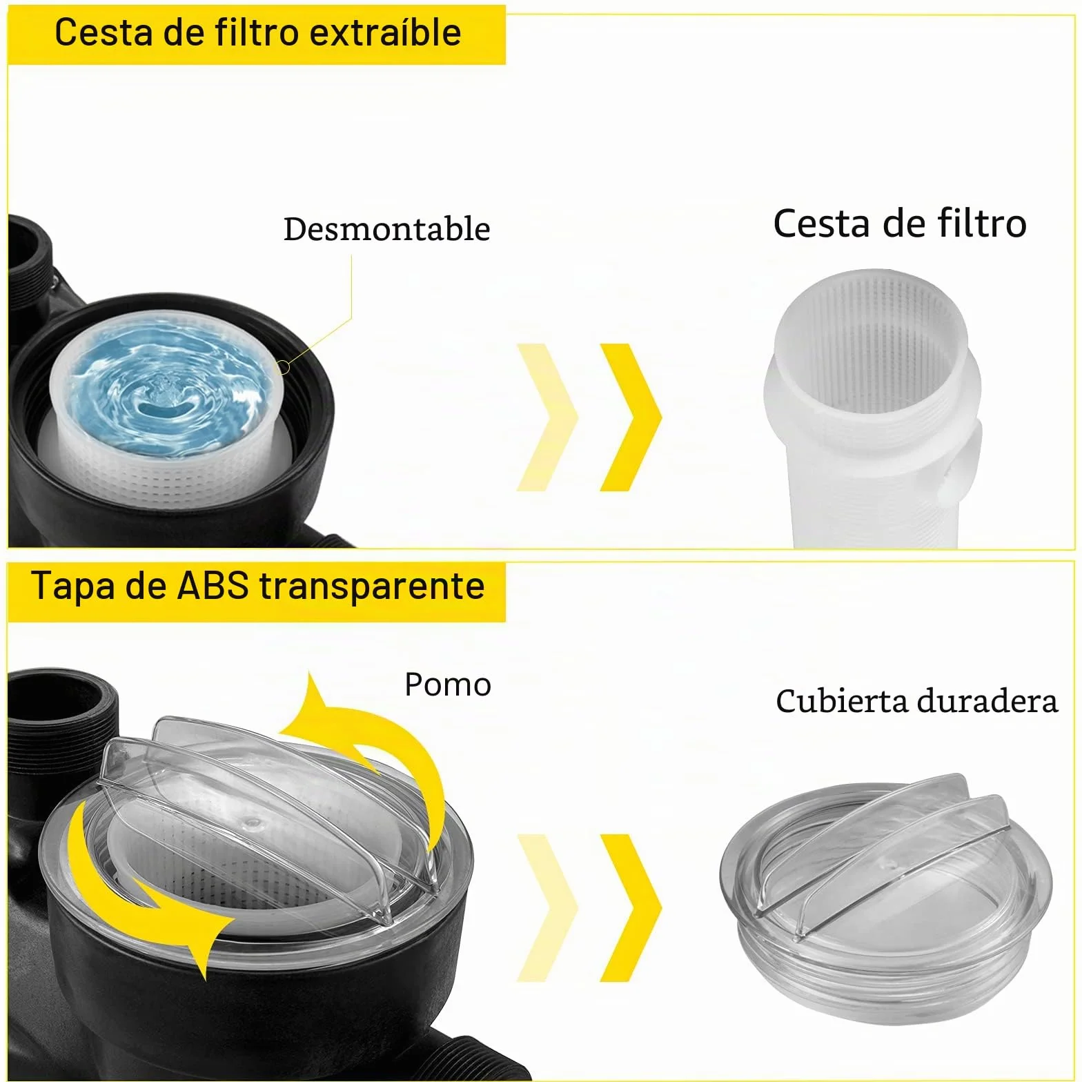 VEVOR Bomba para Piscina 750W 19.200 L/h 230V 50Hz 3450 RPM