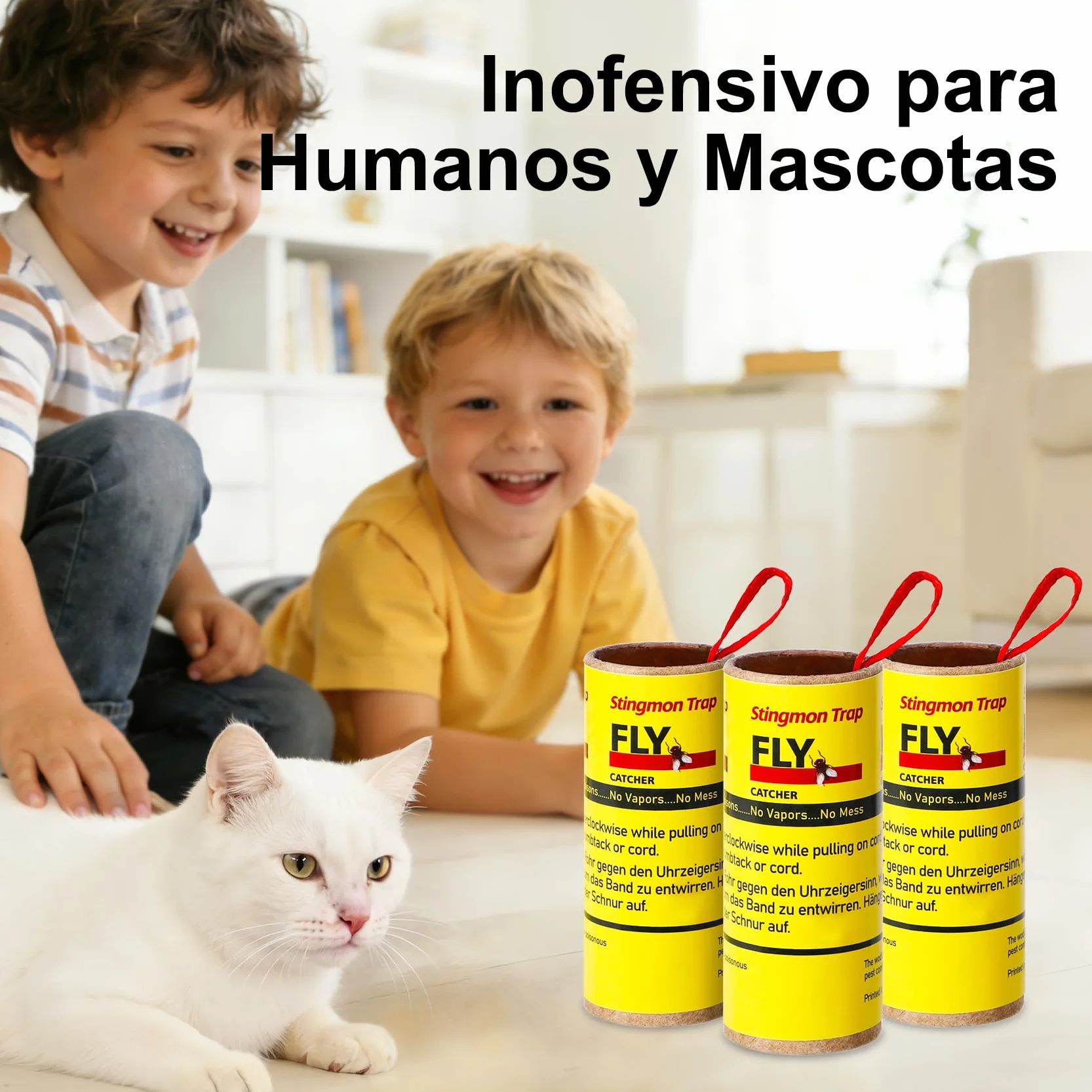 Atrapa Moscas Papel Mosquero Pegajoso 40 Piezas para Moscas de la Fruta, Interior y Exterior
