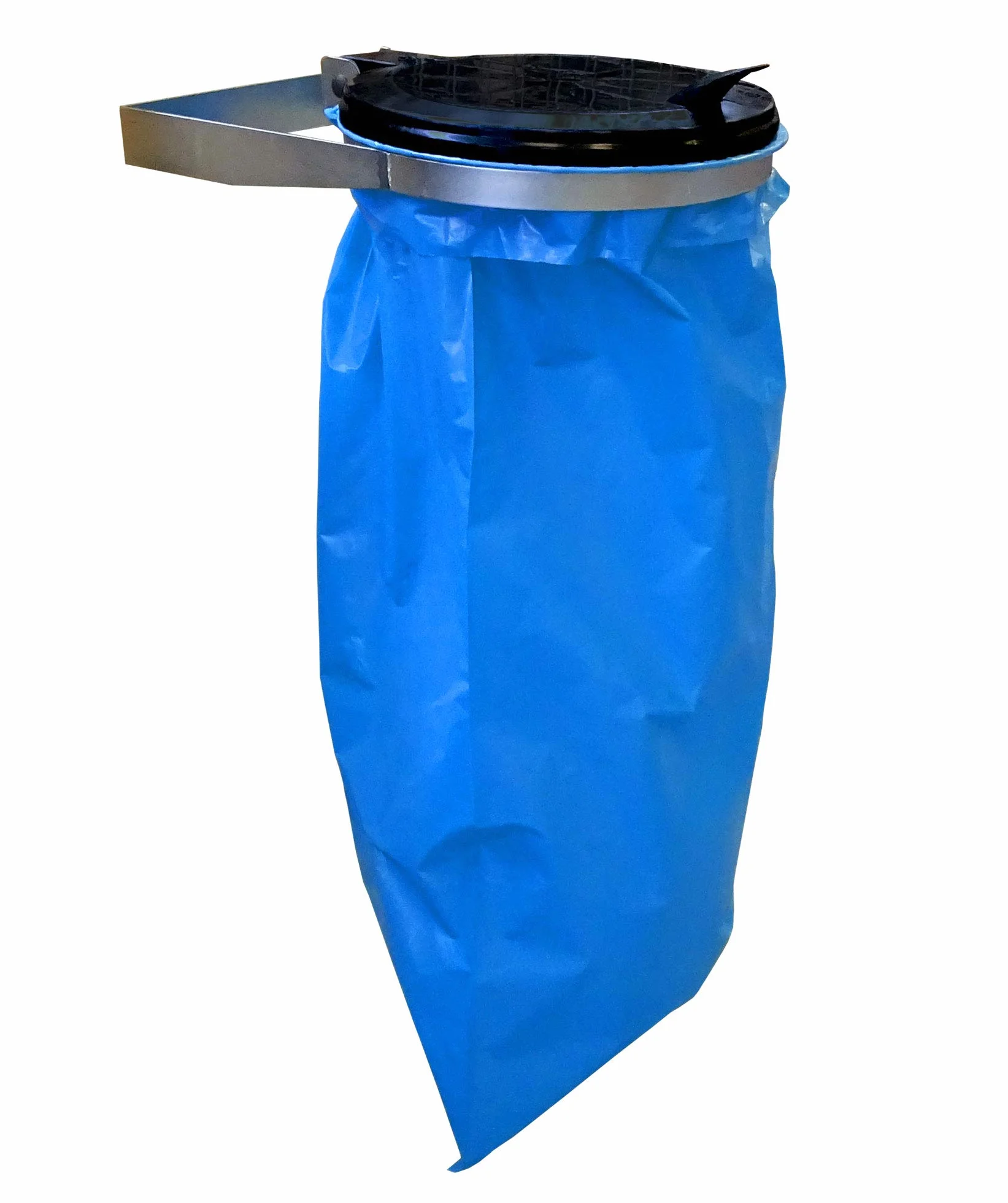 QUICK STAR Soporte de Pared para Bolsa de Basura con Tapa | Porta Bolsas Metálico de 120 litros | Soporte Resistente de Acero | Sostenedor de Bolsa Amarilla 120L | Contenedor de Residuos