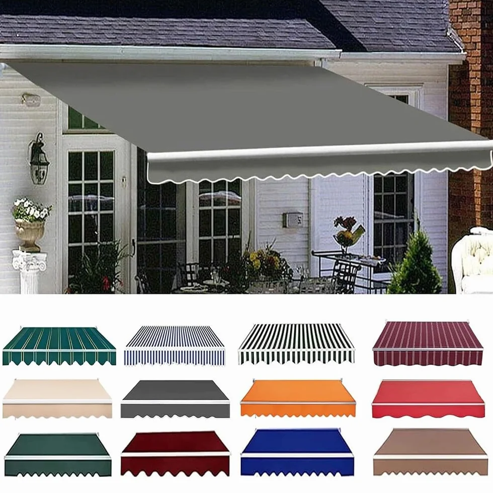 Telas para Toldos De Mercado, Lona Recambio para Toldo Retráctil,Cubierta Superior De Repuesto Ripstop para Toldo Patio Balcón Jardín(Gray,3.5x2m/12x6.5ft)
