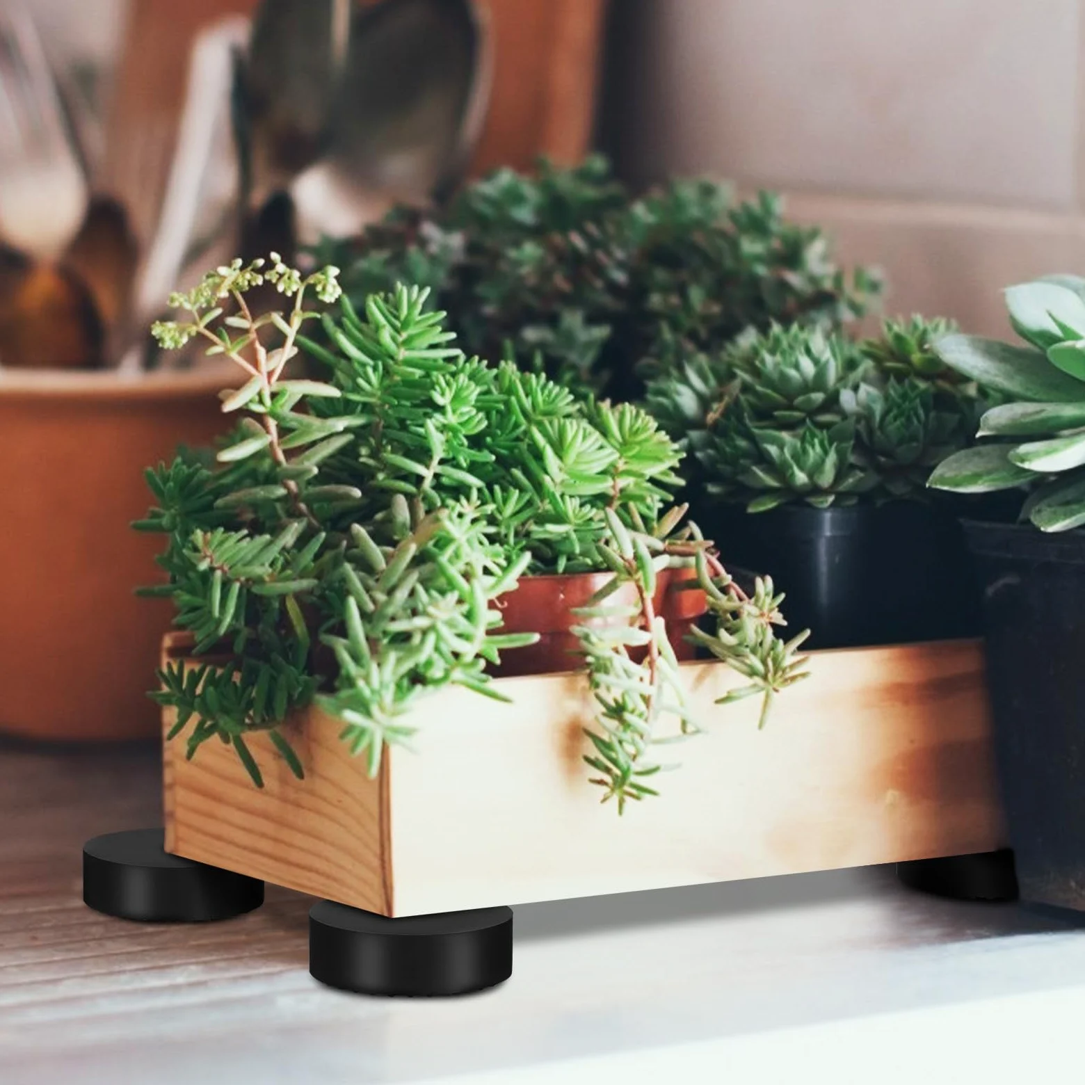 iplusmile 20 Piezas de Patas para Macetas de Goma Redondas, Soporte Elevador para Macetas Buena Capacidad de Carga, Ideales para Jardín E Interior