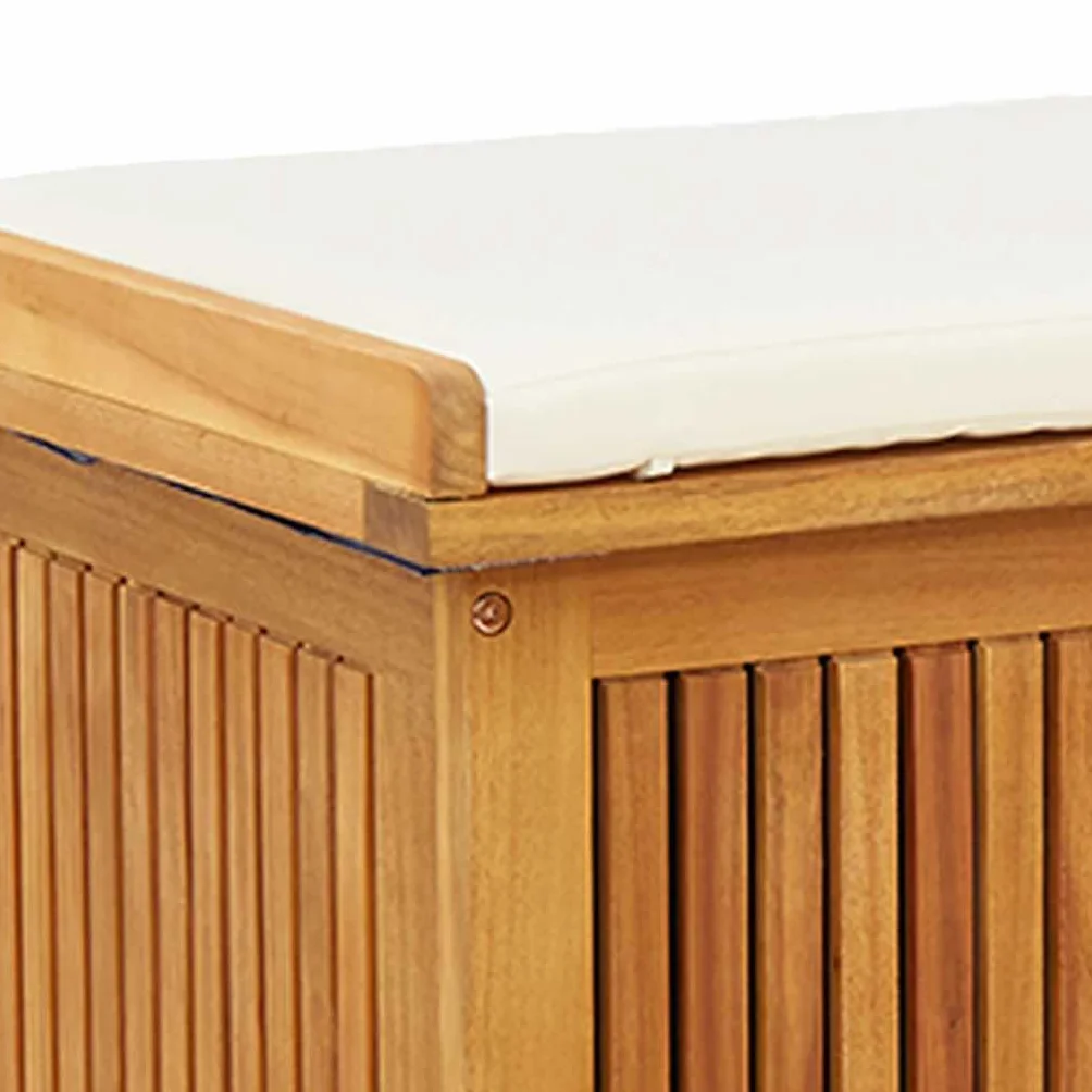 vidaXL Cojines para Exterior 90x50x60,5 cm Madera Maciza Acacia Cofre para Cojines Caja de almacenaje