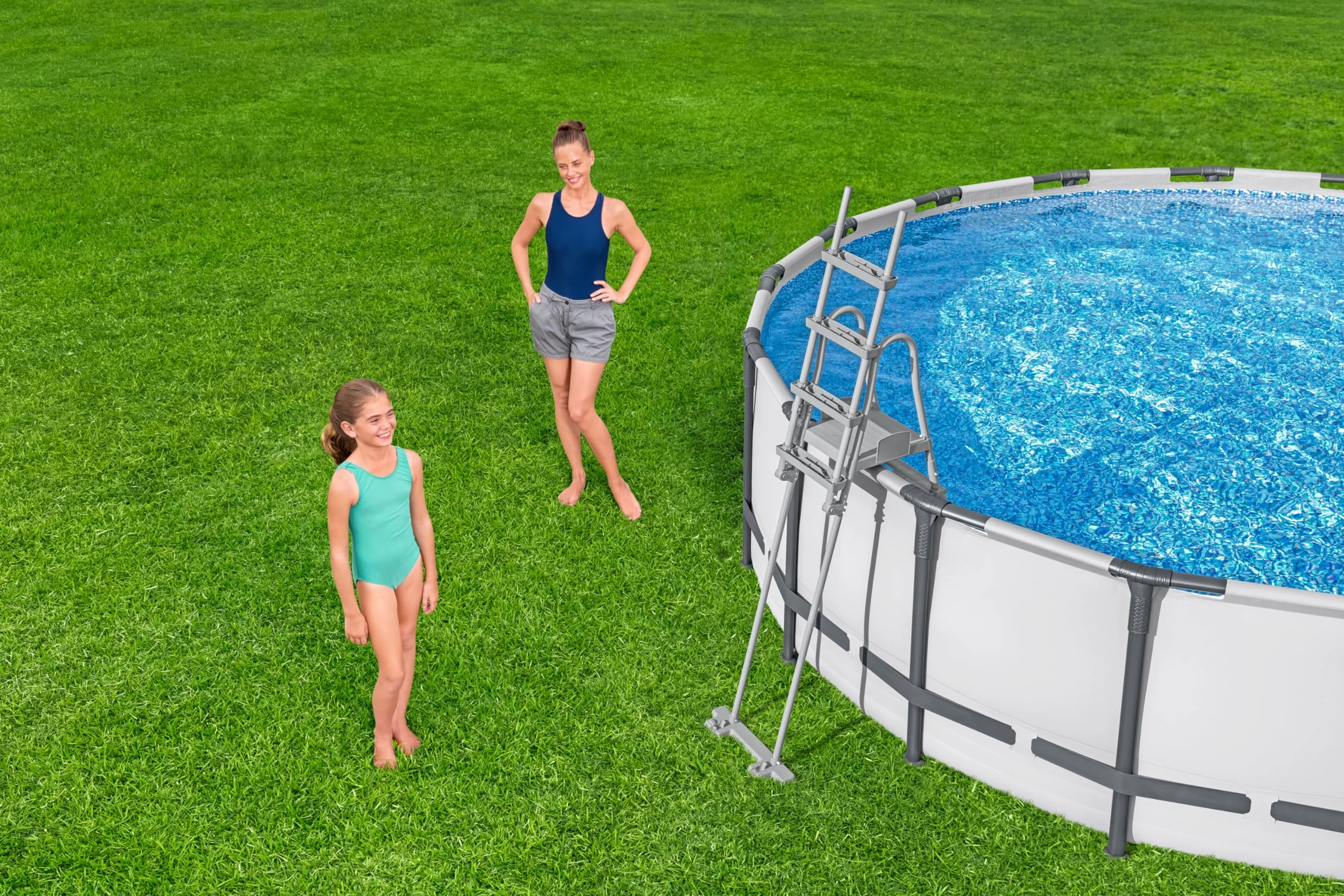 Bestway Escalera para Piscina Abatible 1,32 m con Seguro