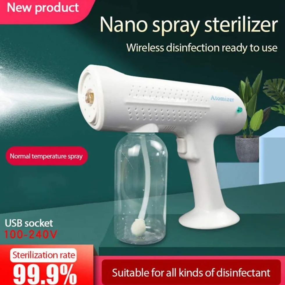 Máquina nebulizadora inalámbrica, pulverizador desinfectante Máquina atomizadora Desinfección portátil azul Vapor Eléctrico Nebulizador portátil Batería para el hogar Pistola pulverizadora Recargable