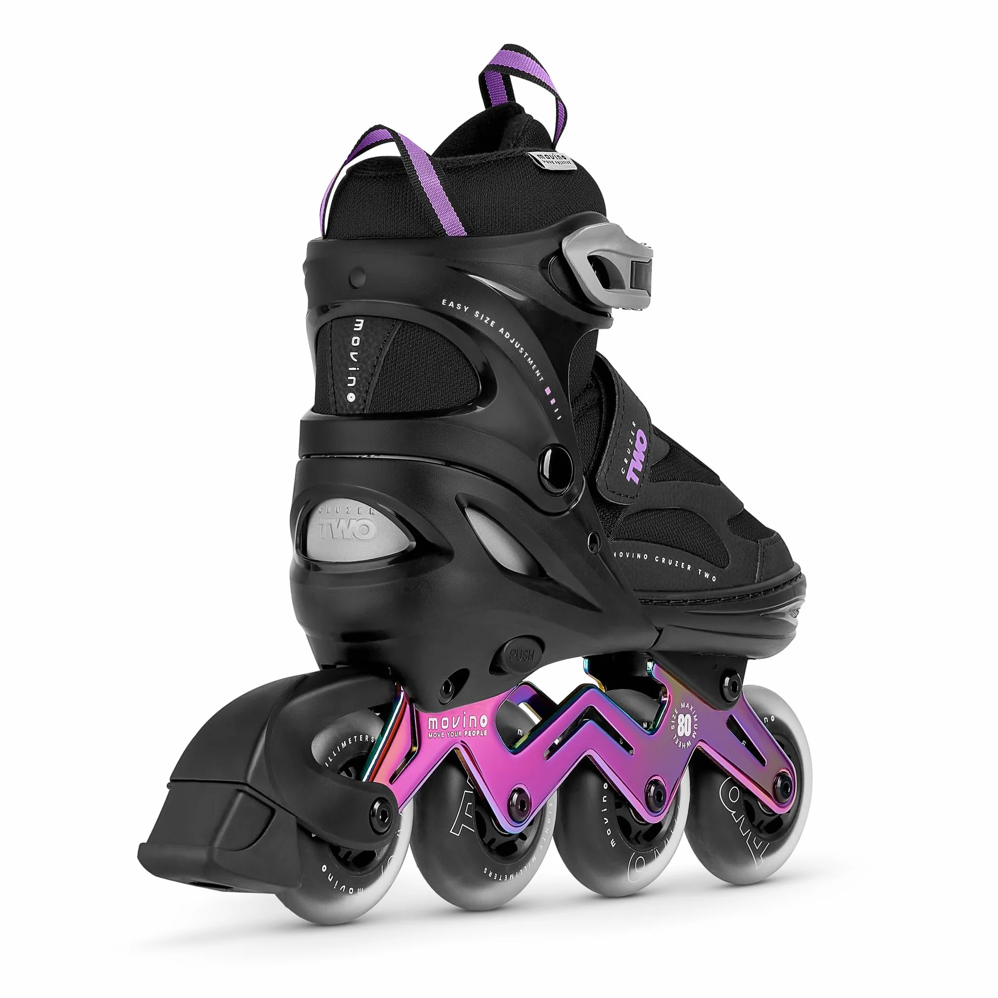 Movino Patines en Línea Cruzer B2 ABEC-9 Ruedas Grandes Cierre Tres Etapas Hebilla Cordones Correa