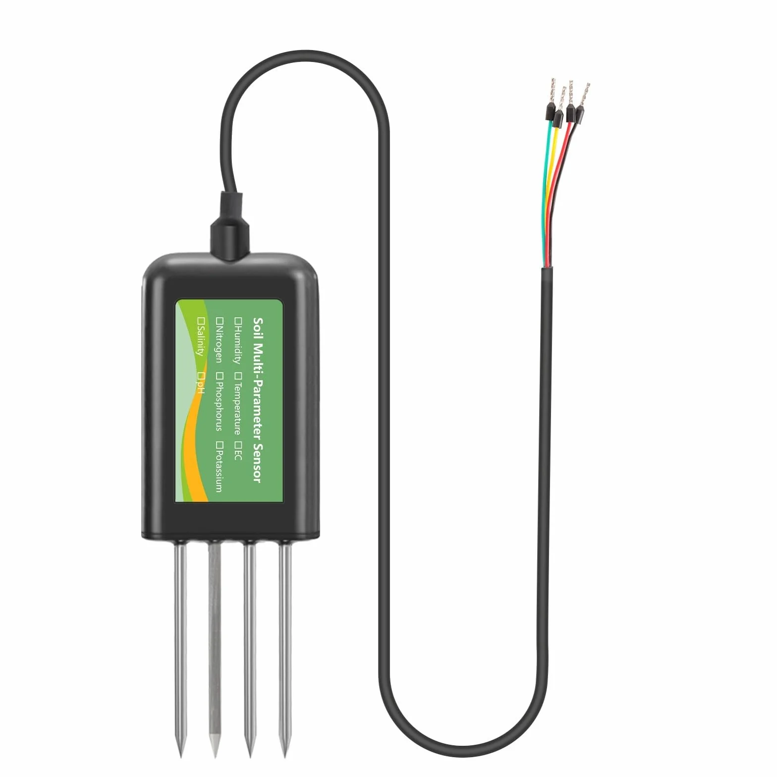 Sensor de suelo RS485 8 en 1 con pH, humedad, salinidad, nitrógeno, fósforo, medidor de potasio, sonda de acero inoxidable impermeable IP68 para agricultura inteligente y monitoreo agrícola