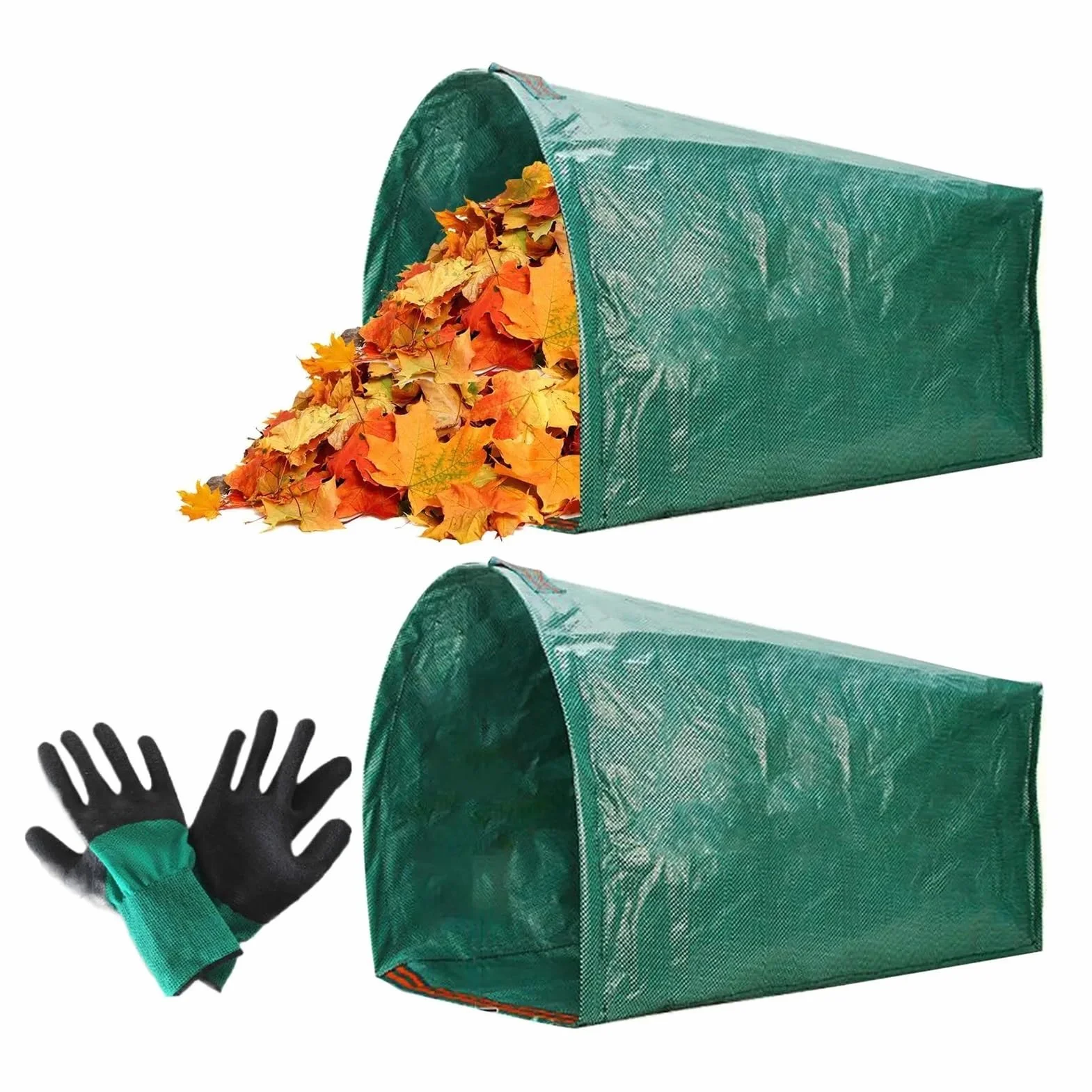 2 piezas de contenedor for recolección malezas patio, bolsas almacenamiento for desechos hojas y flores jardín, gran capacidad, for caídos para Recoger Plantas, Residuos y Hojas(270L)