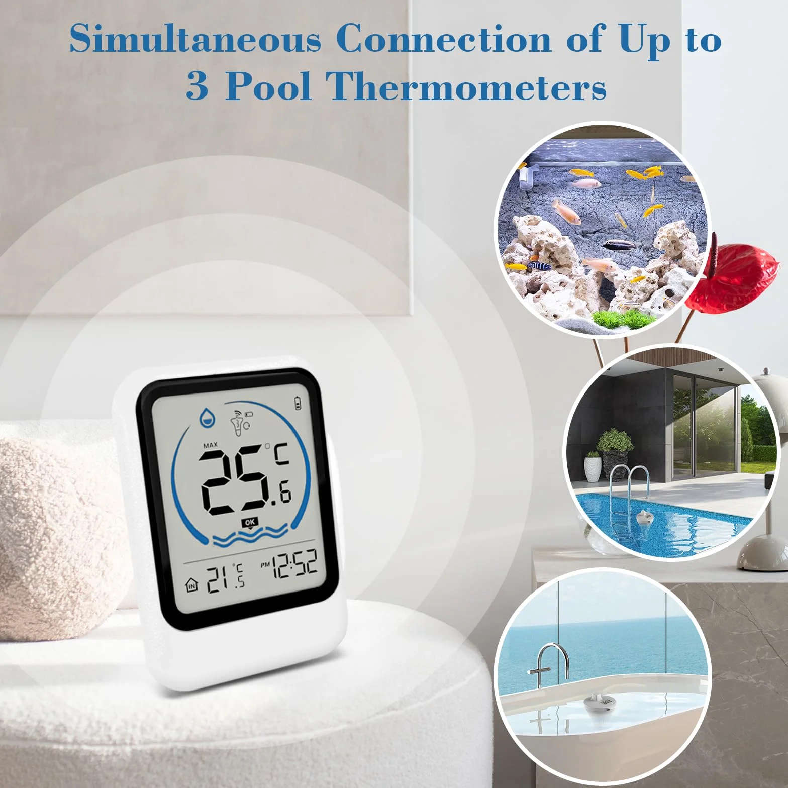 Termómetro Inalámbrico para Piscina Digital Flotante IP68