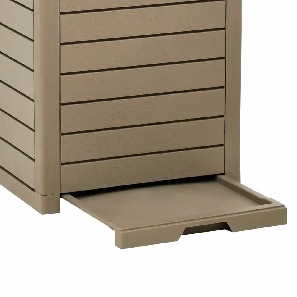 vidaXL Cubo de Basura Exterior Polipropileno marrón Claro 41x41x86 cm