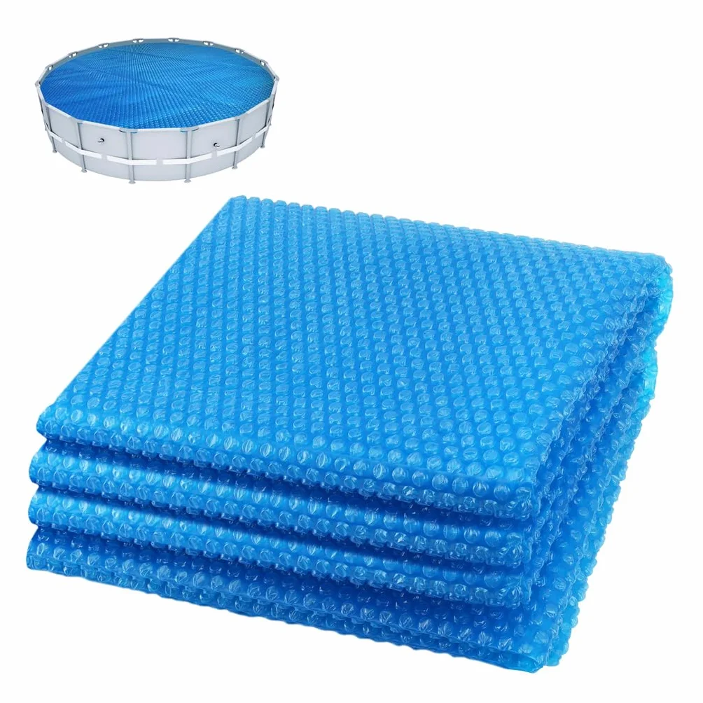 VOUNOT Cubierta Solar Piscina Redonda Ø366cm, Manta Térmica 120 µm, Ahorro Energético, Azul