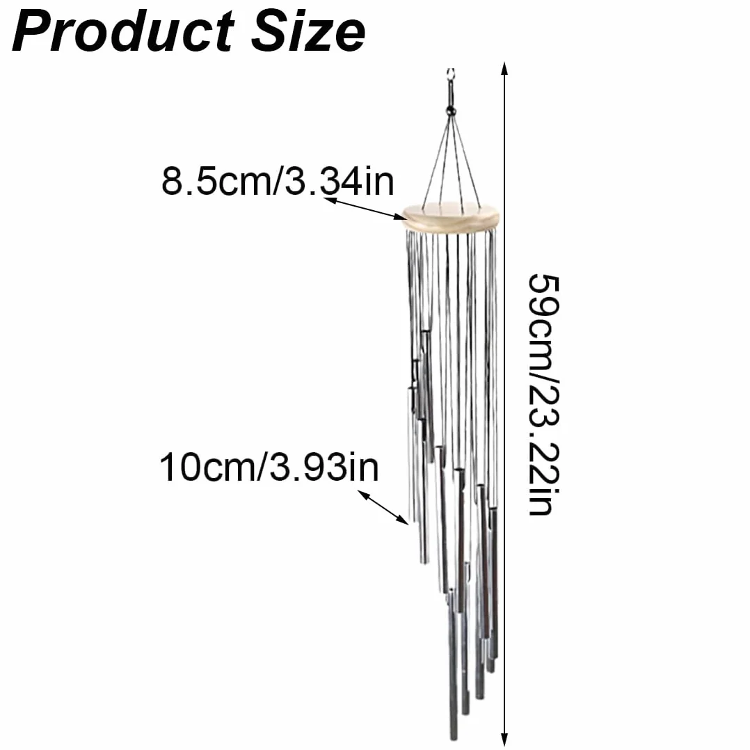 XPEX 1 Artículo 12 tubos 52CM Campanas de viento de aluminio aire libre