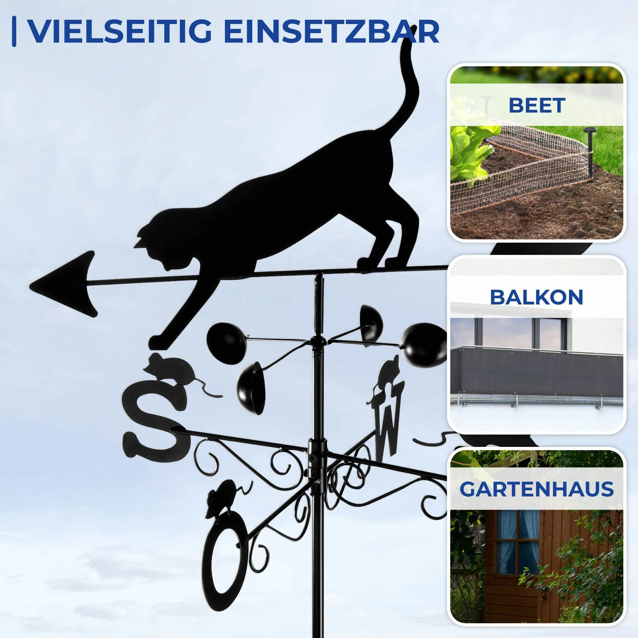 Wenko Veleta gato Gallo Negro 40 x 50 x 170 cm