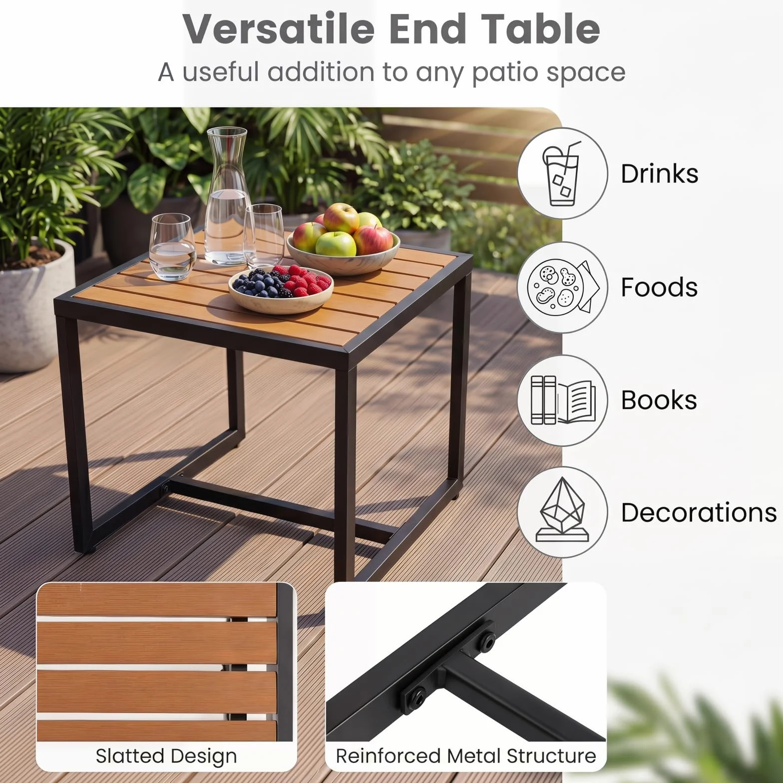 LIFEZEAL Set de 3 Piezas Muebles de Ratán PE, Mesa y Sillas Exterior, Cojines y Patas Ajustables Gris