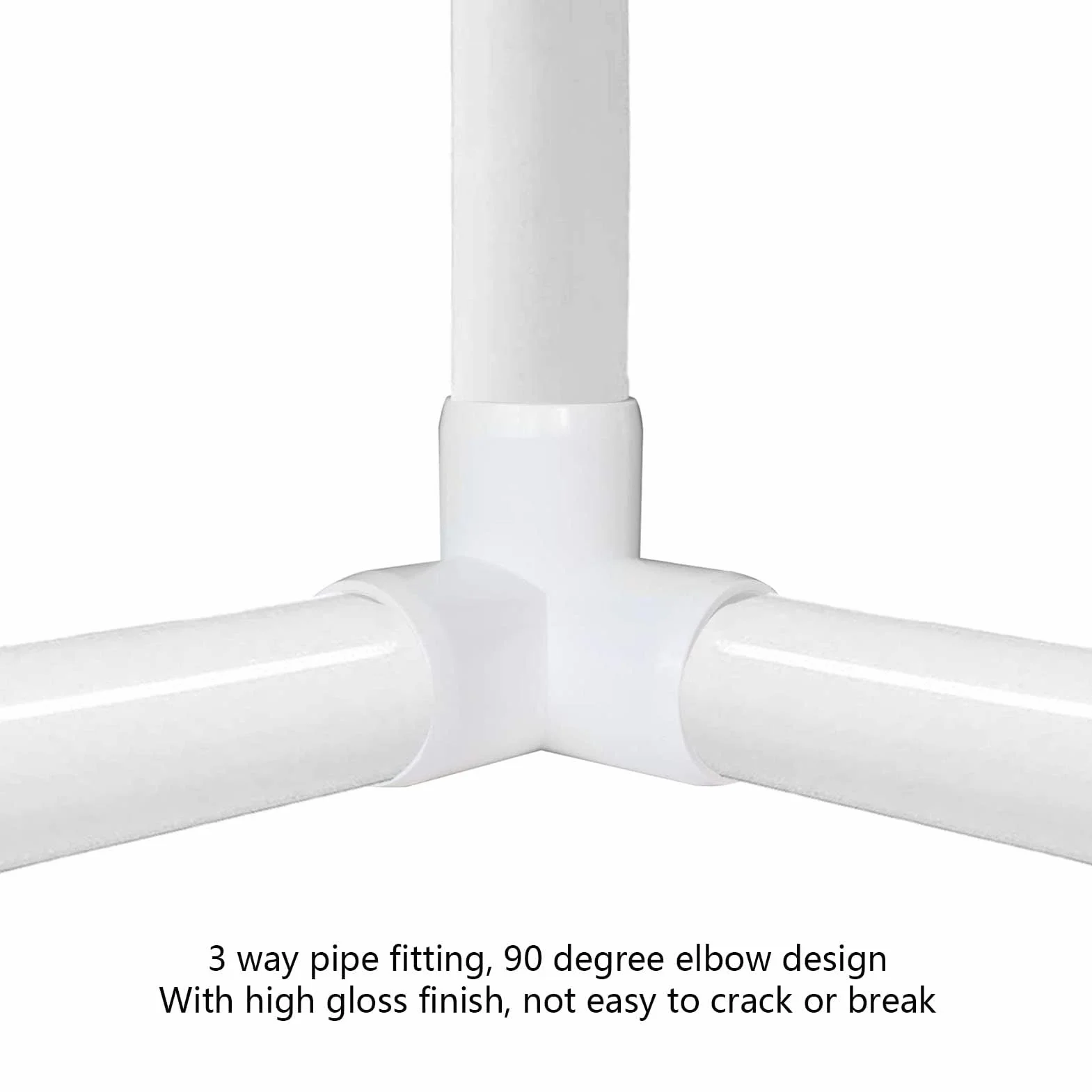 Tubo PVC 20mm Rígido, 10 Pcs Conectores en T de 3 Vías, Accesorios de Tubería para Suministro de Agua