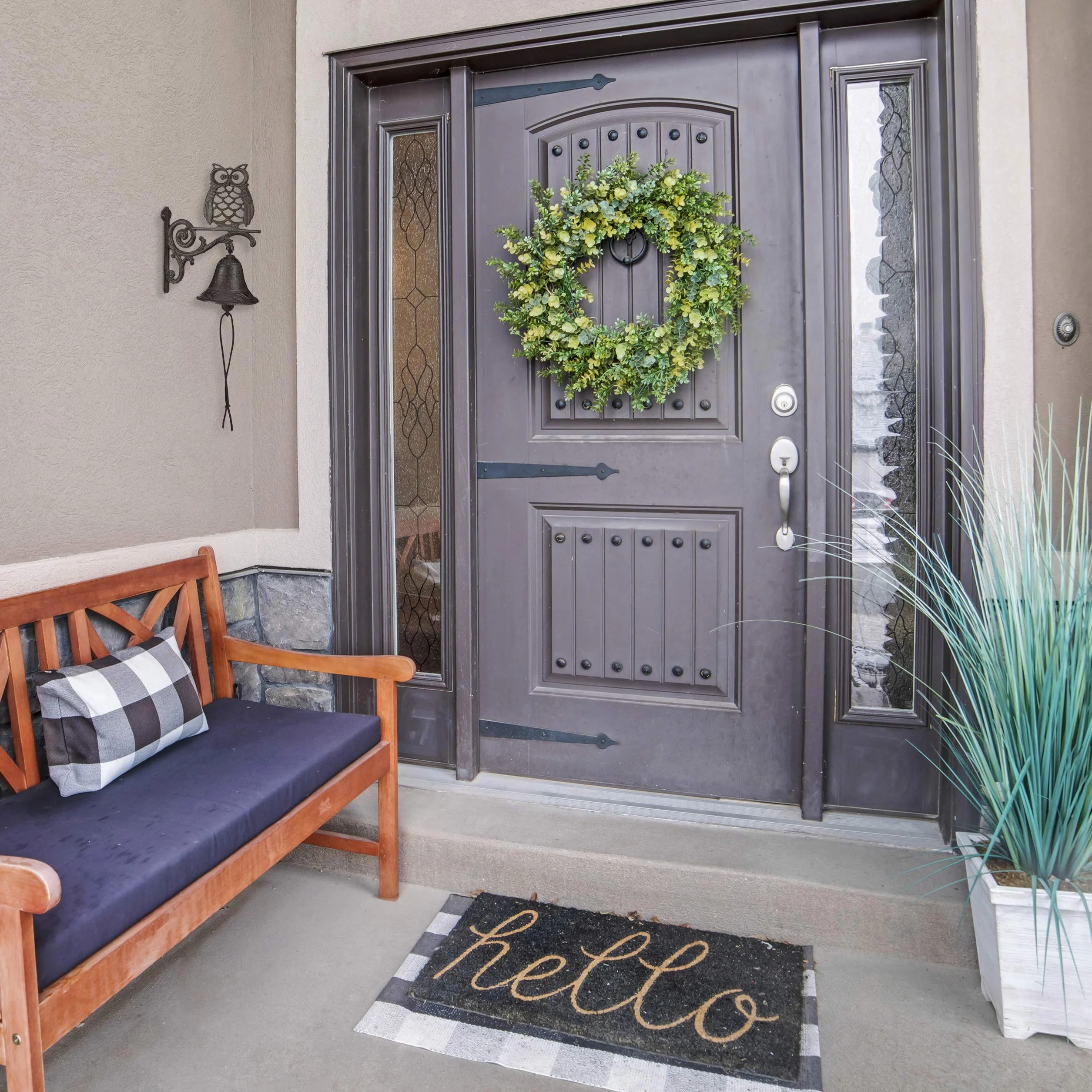 Relaxdays Campana con Búho Decoración de Jardín Estilo Rústico Marrón Oscuro