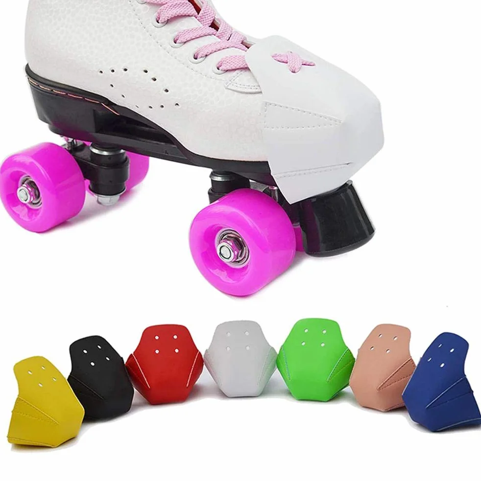 Protectores de puntera de piel sintética con 4 agujeros, almohadilla protectora para patinar