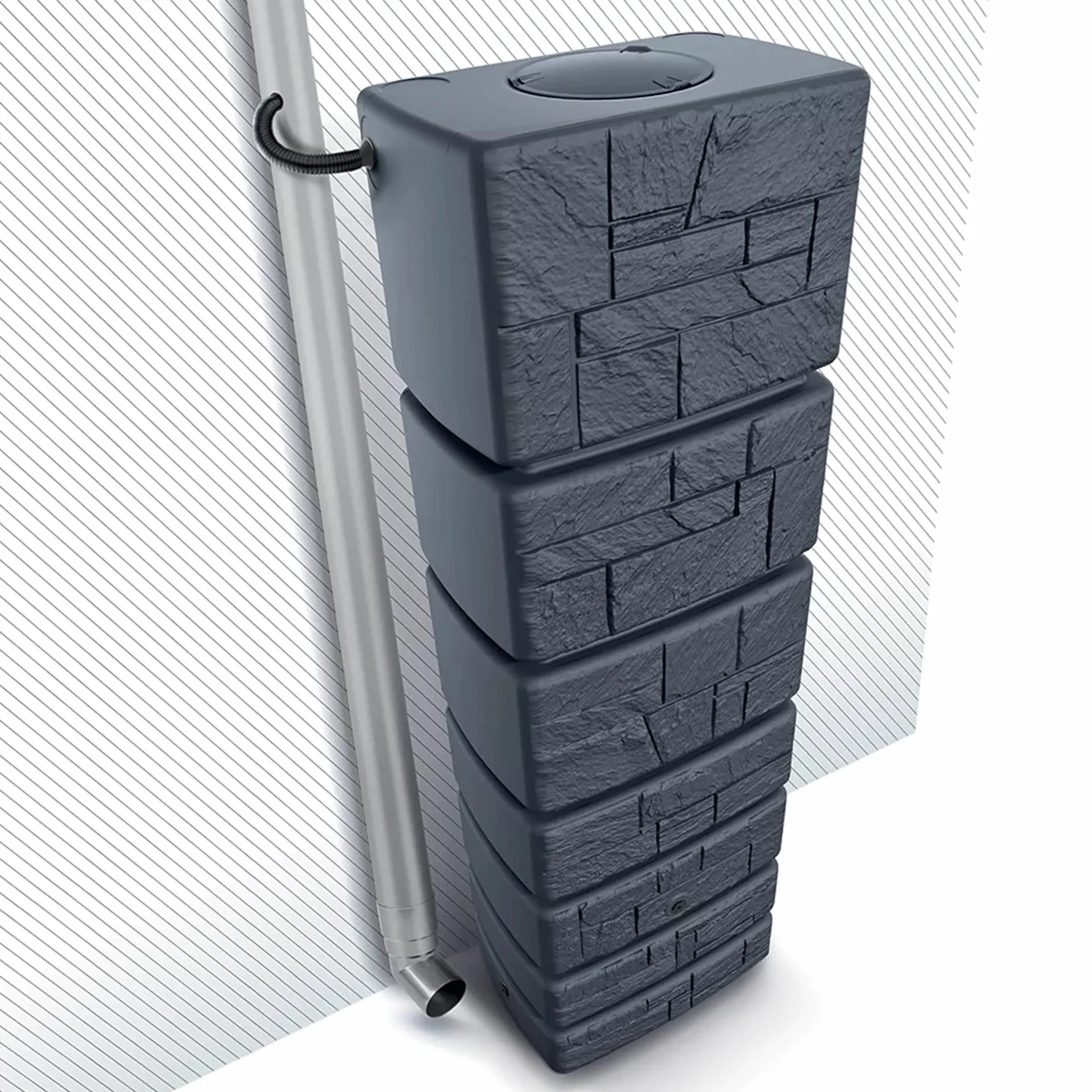 Barril de captación de agua Tower Stone 350l 575x384x1800 mm