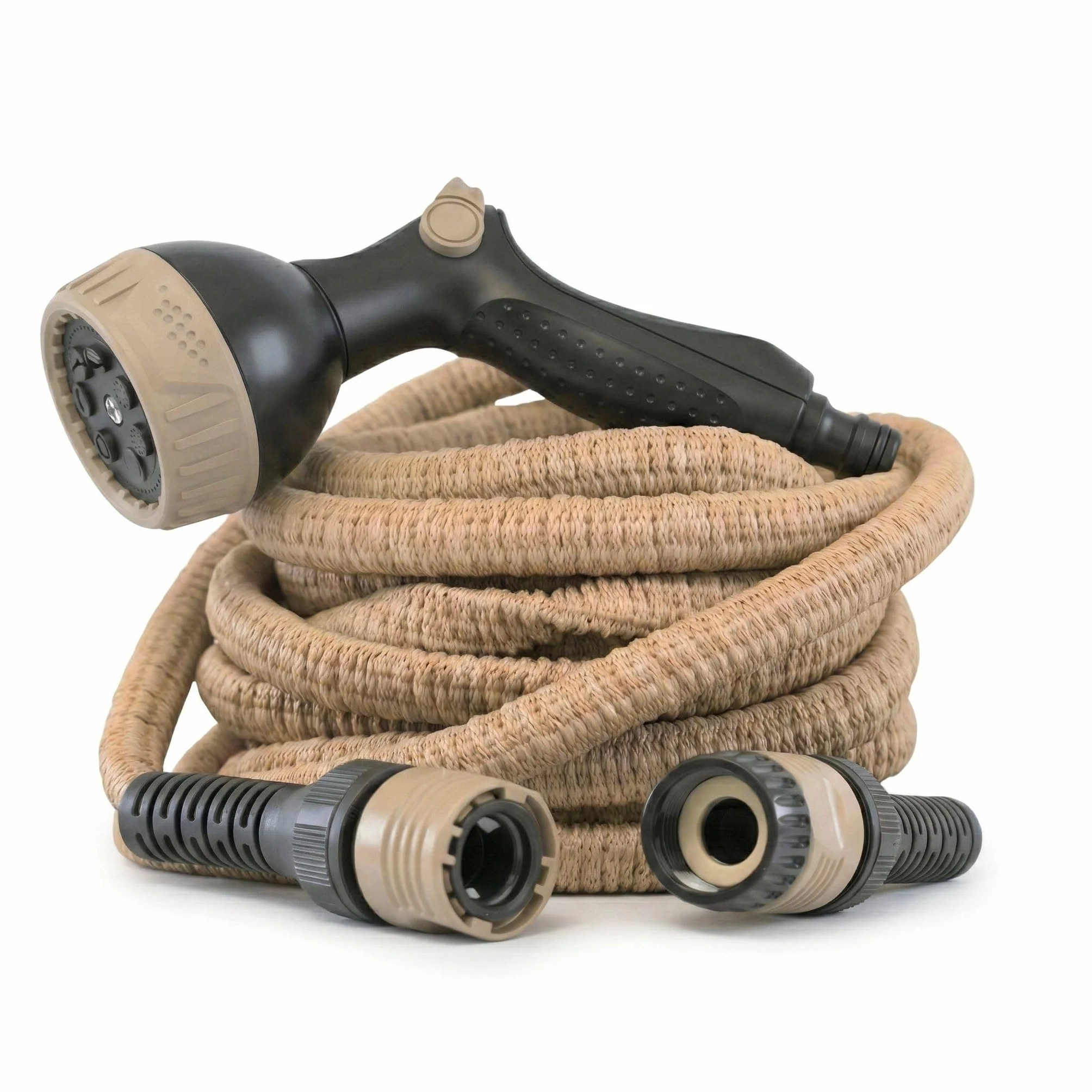 LIVLIG Manguera flexible 7,5 m Made in Italy – tubo extensible 1/2" con conectores y pistola multifunción – Beige
