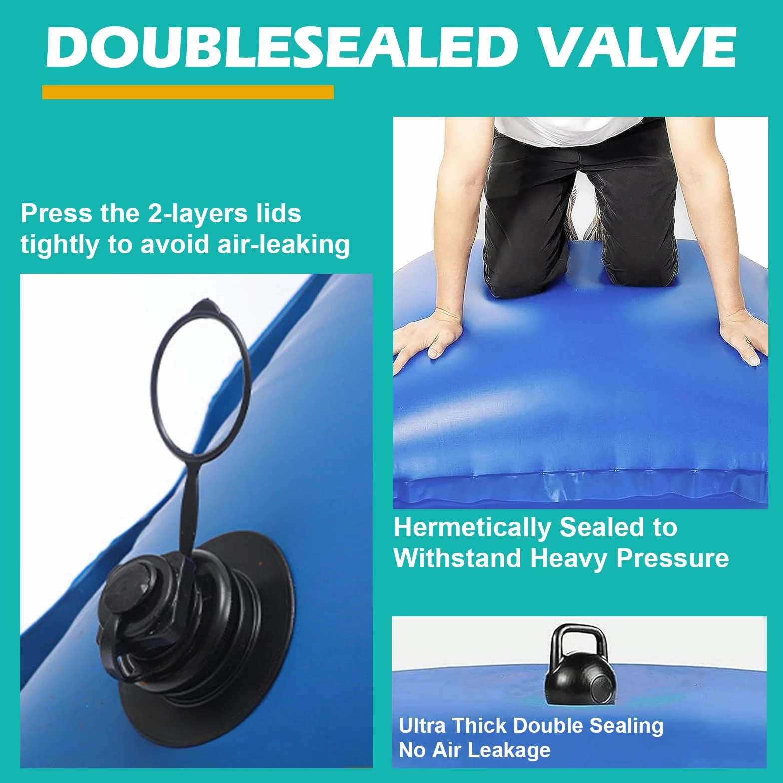 Cojín de Invierno para Piscina 4,3 x 1,15 m, Doble Costura, Válvula de Seguridad