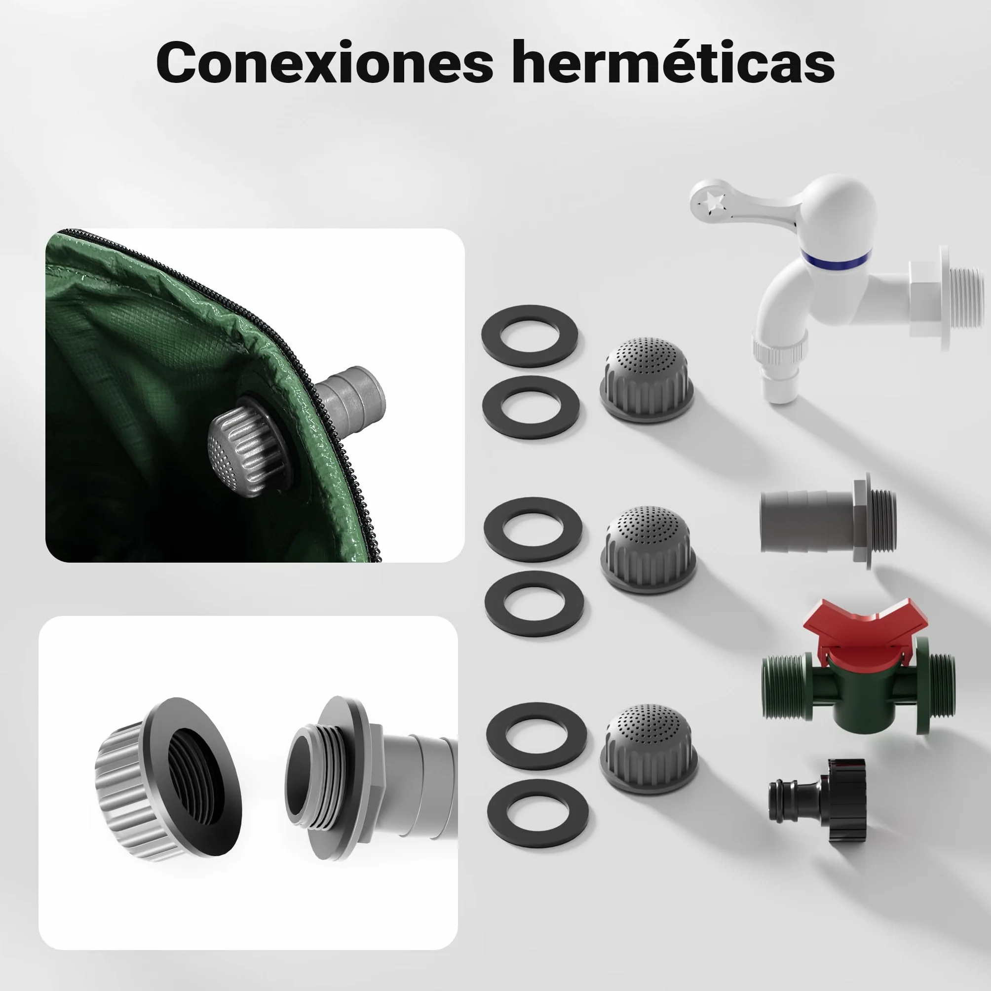 Wiltec Barril de Lluvia Plegable 250 litros PVC Tanque Agua Flexible con Grifo y Tapa