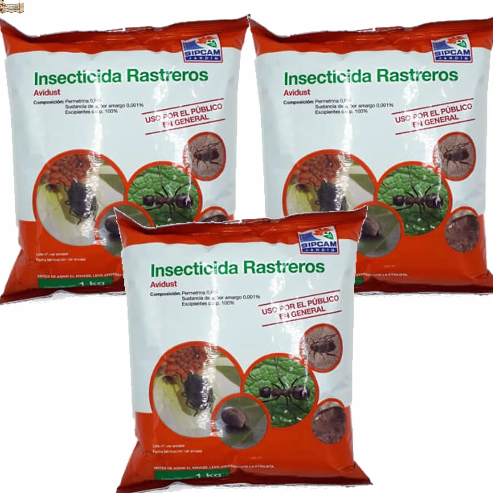 BricoLoco.com Insecticida Suelo en Polvo contra Insectos Rastreros por Contacto e ingestión. ¡¡¡Pack 3 KGS. (3x1kg.)!!! Piretroide. Exterior e Interior. Hormigas, cucarachas, pulgas, garrapatas (3)